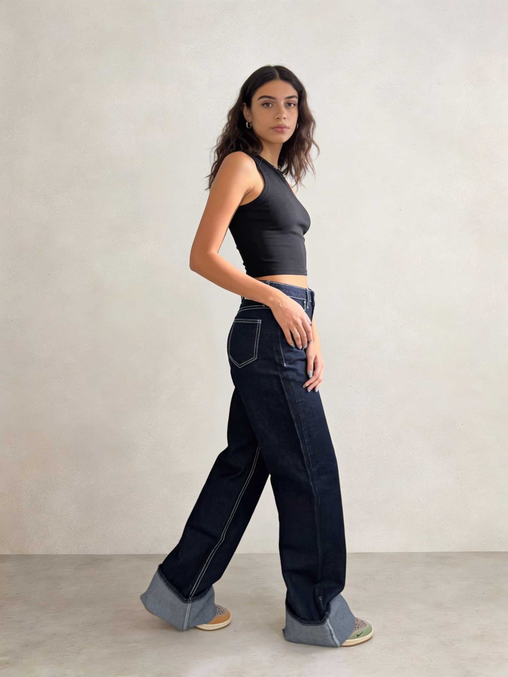 Baggy – High-Waist Real Raw Denim Jeans Baggy CIZARO - Cizaro Jeans