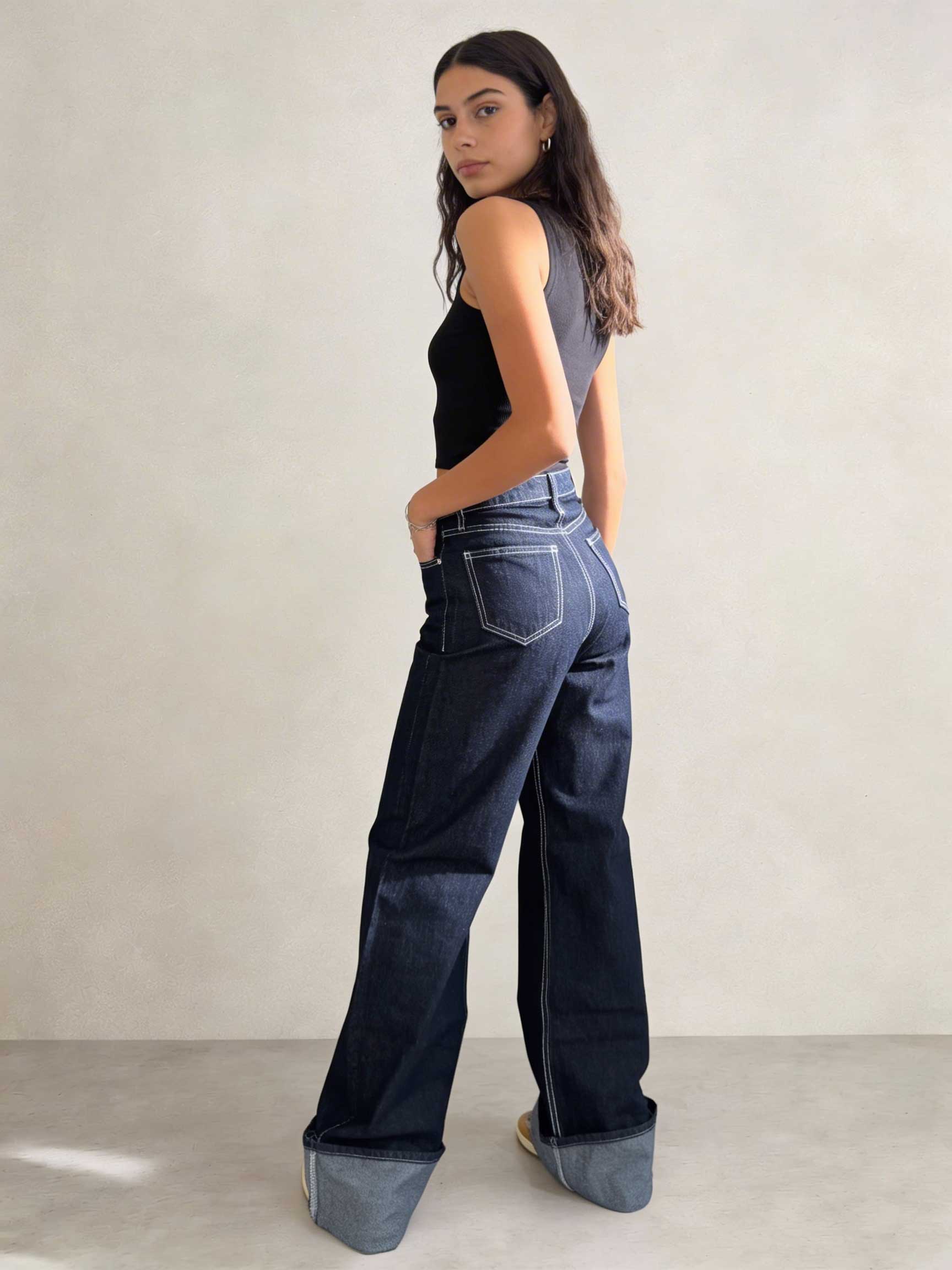 Baggy – High-Waist Real Raw Denim Jeans Baggy CIZARO - Cizaro Jeans