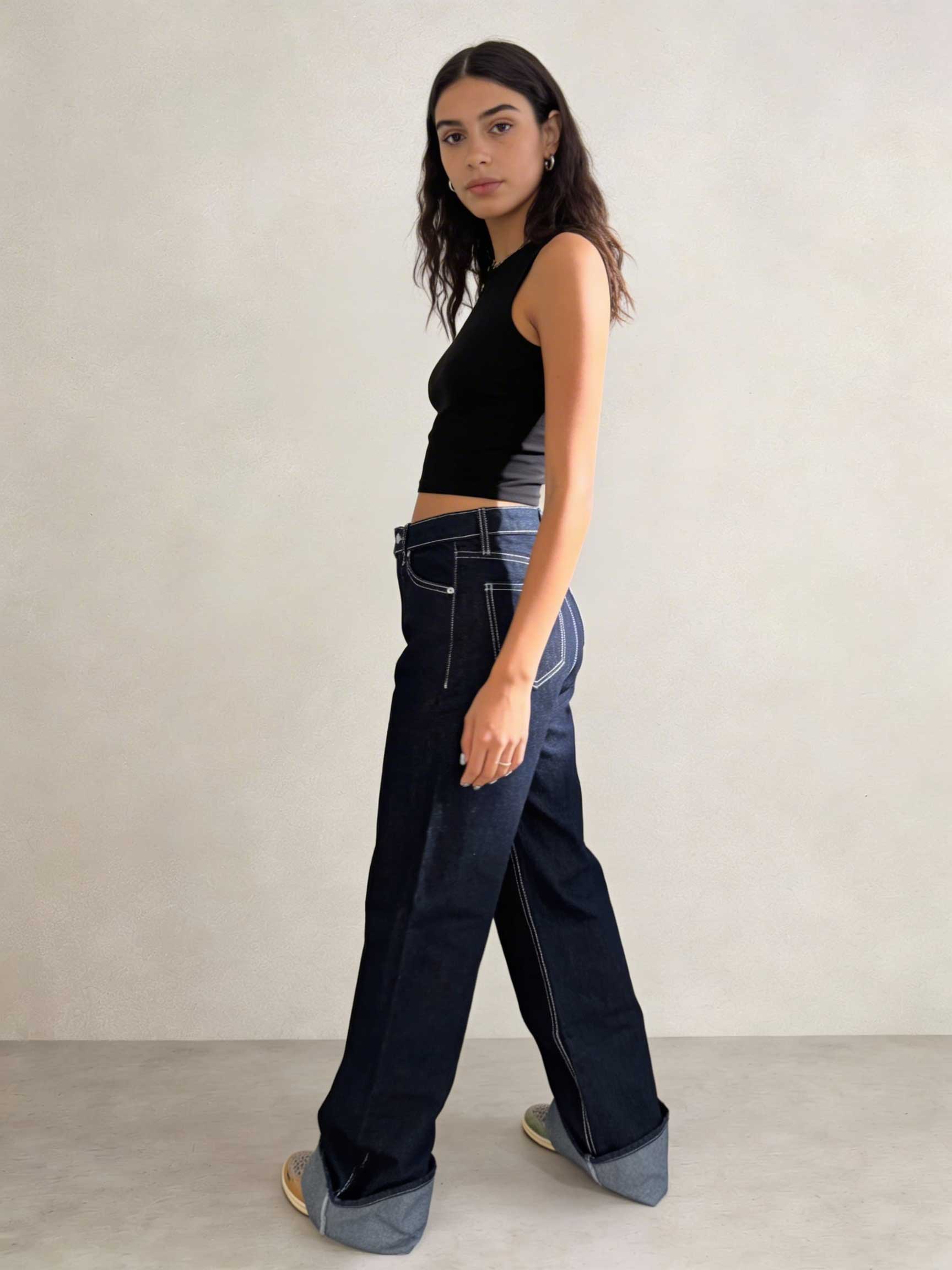 Baggy – High-Waist Real Raw Denim Jeans Baggy CIZARO - Cizaro Jeans