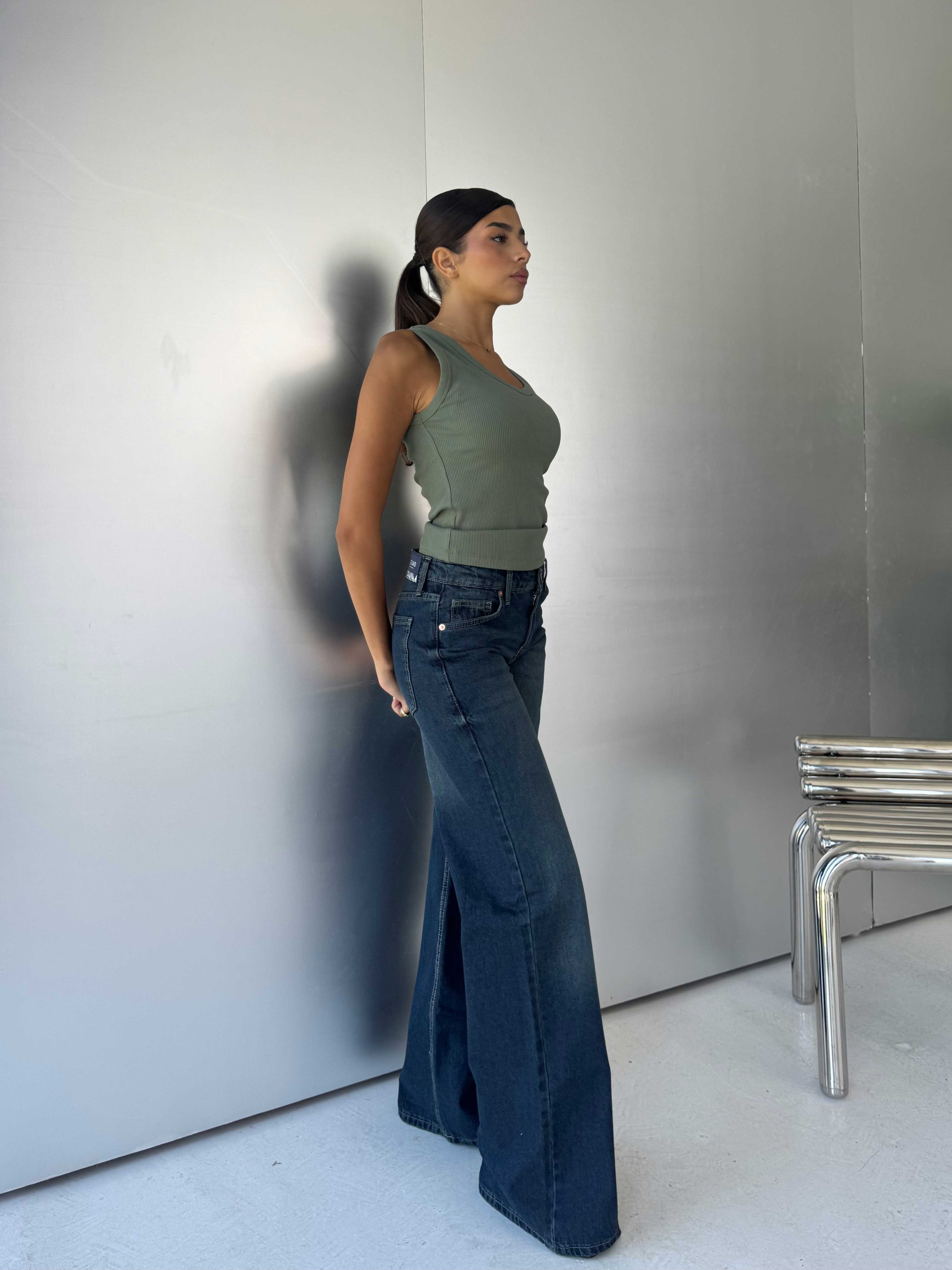Baggy Low-Waist Deep Vintage Blue Jeans