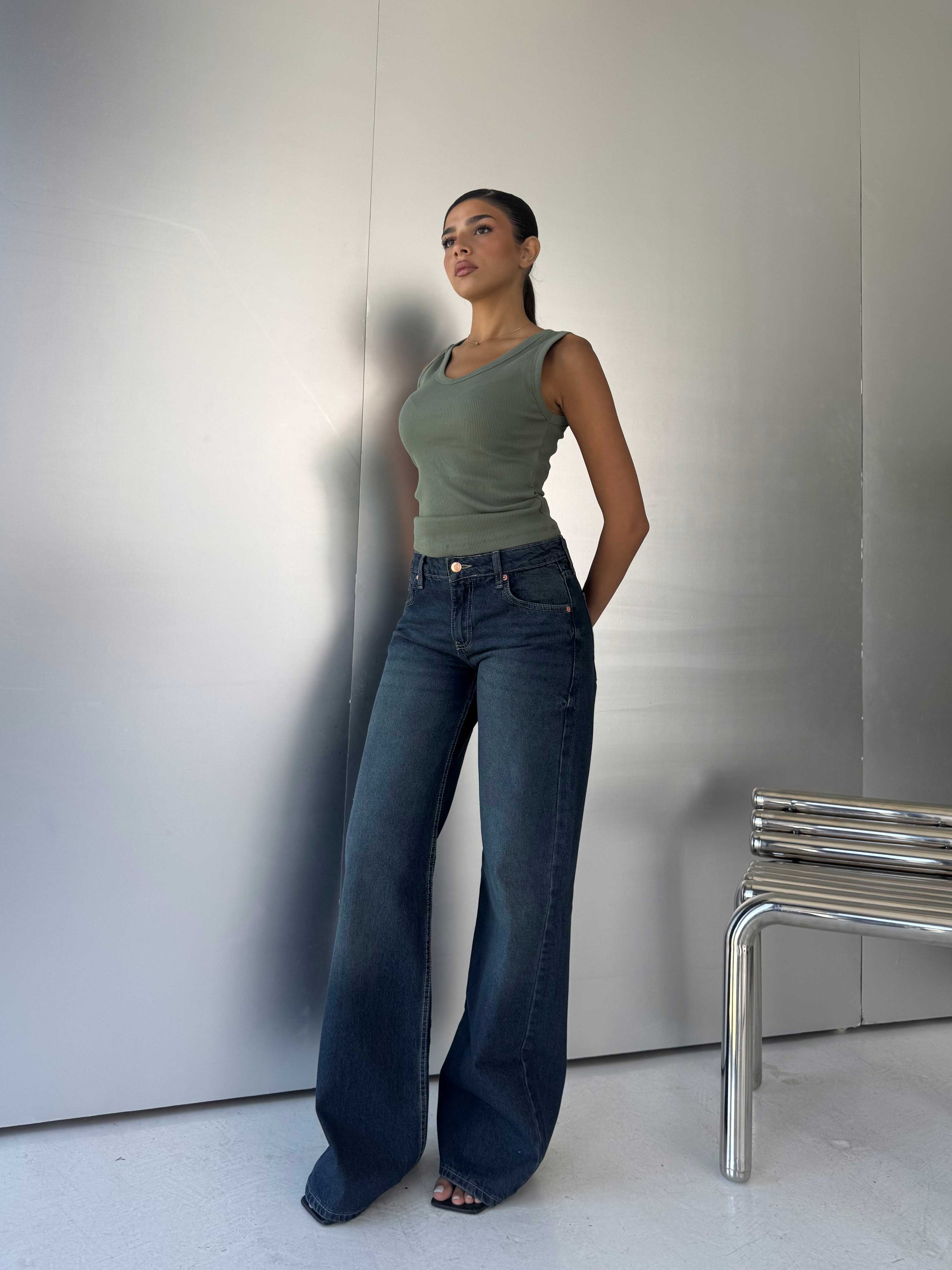 Baggy Low-Waist Deep Vintage Blue Jeans Baggy CIZARO - Cizaro Jeans
