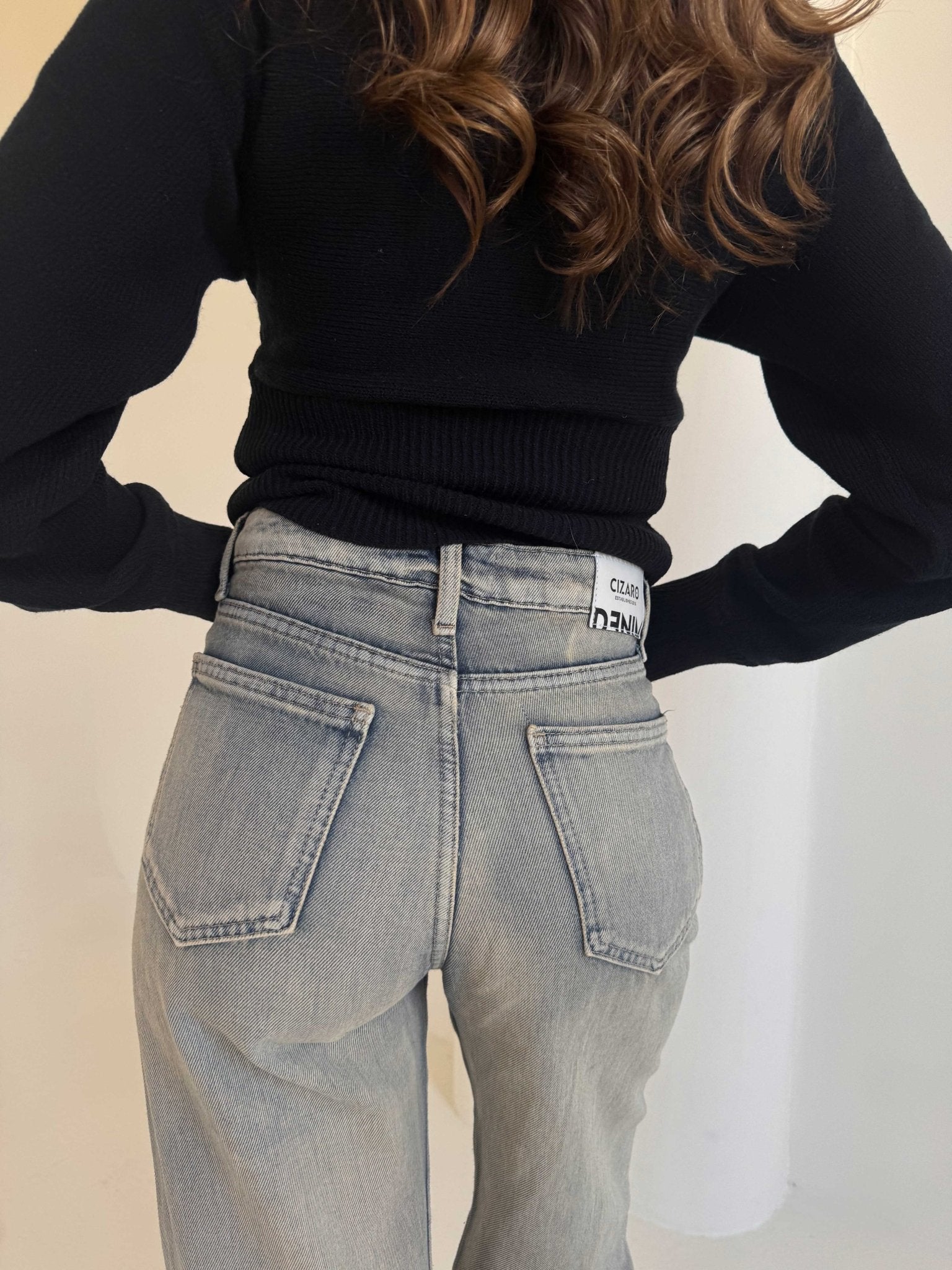 Baggy Mid-Rise Vintage Gradient Wash Jeans Baggy CIZARO - Cizaro Jeans