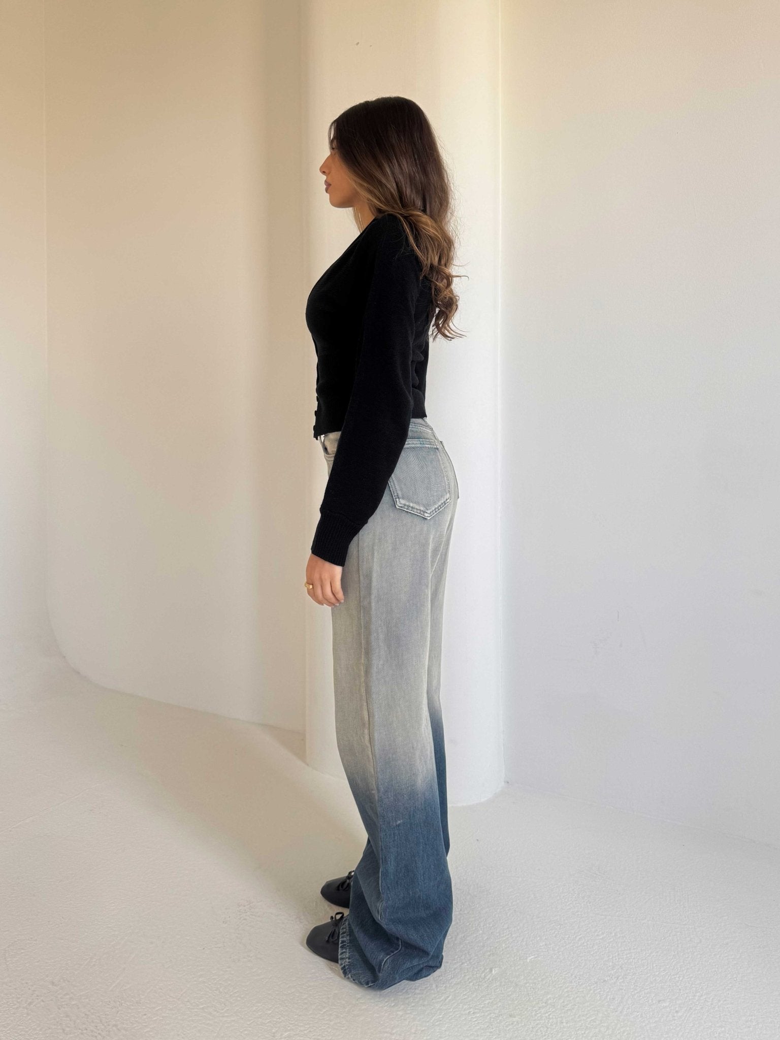 Baggy Mid-Rise Vintage Gradient Wash Jeans Baggy CIZARO - Cizaro Jeans