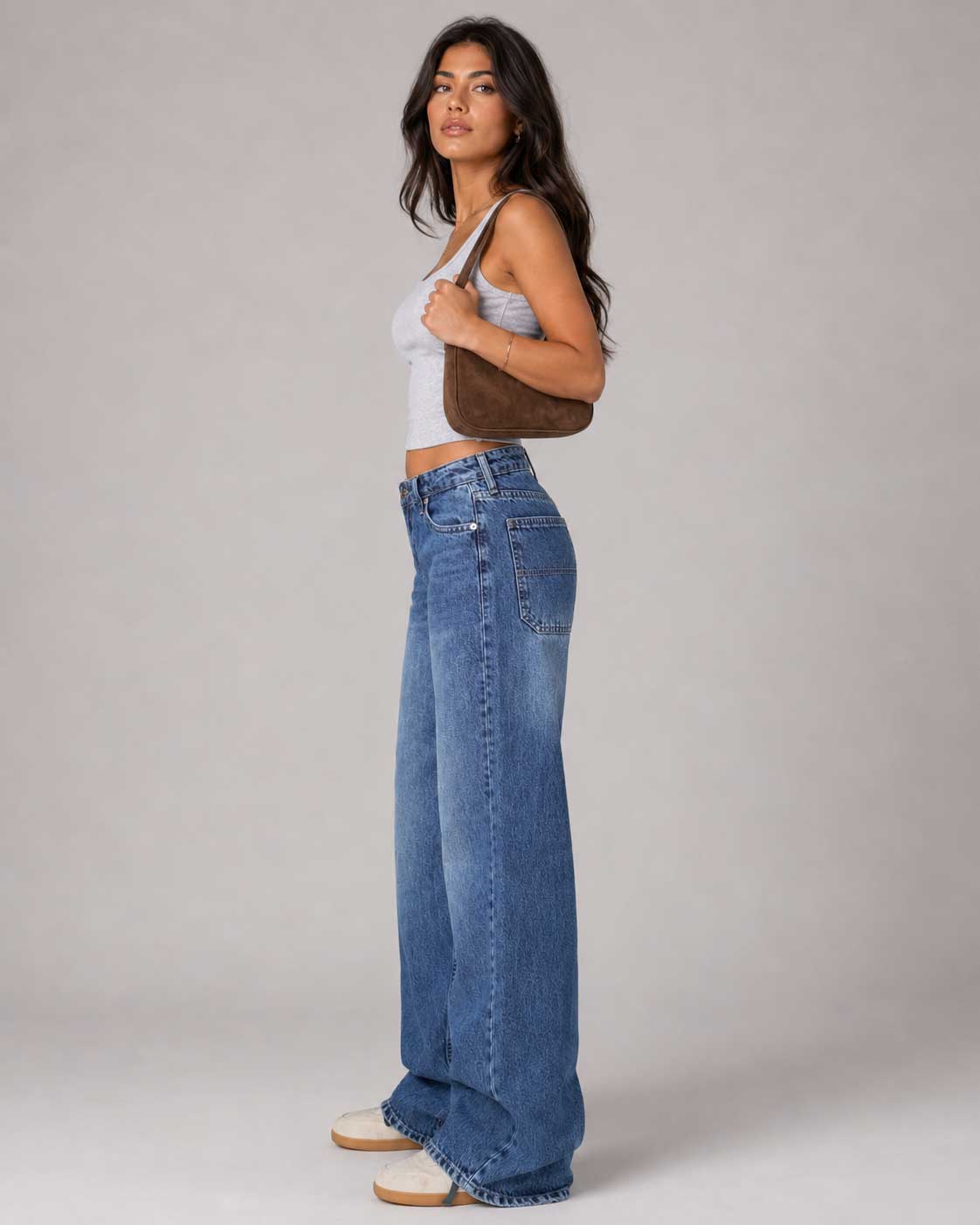 Baggy Low-Waist Mid Vintage Blue Jeans Baggy CIZARO - Cizaro Jeans