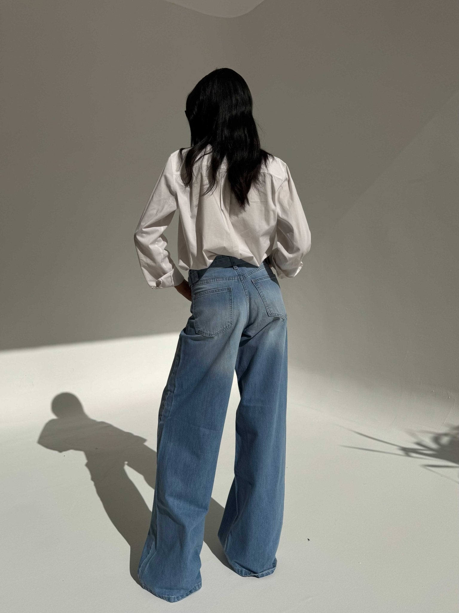 Super Baggy – Mid-Rise Powder Blue Jeans baggy CIZARO - Cizaro Jeans