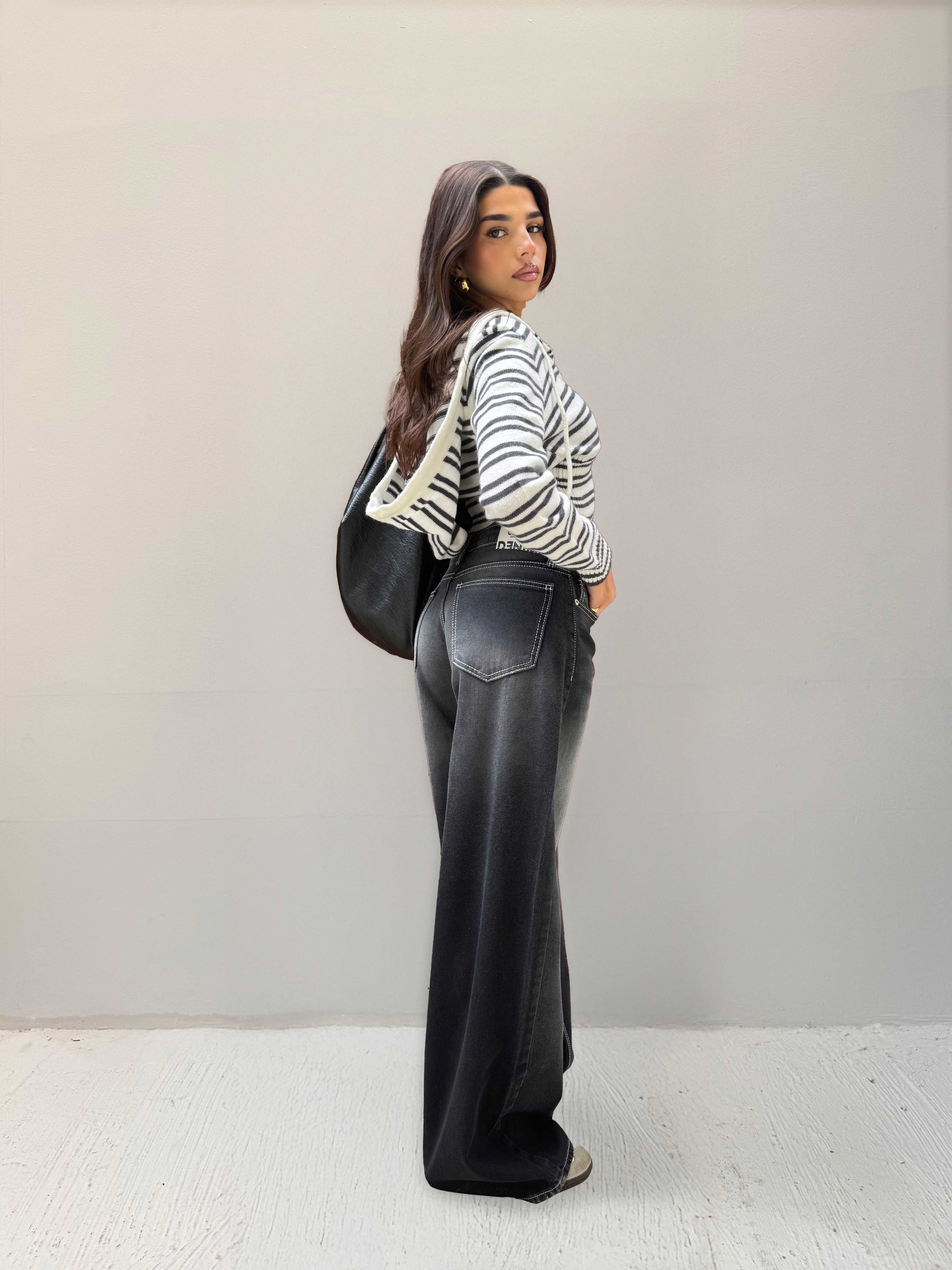 Baggy – Low-Waist Faded Washed Black Jeans Baggy CIZARO - Cizaro Jeans