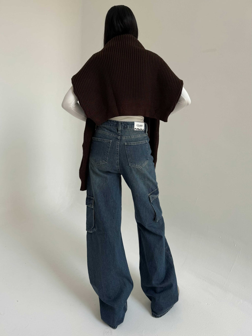Cargo – Mid-Rise Deep Vintage Blue Jeans Cargo CIZARO - Cizaro Jeans
