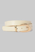 Belt | Cream Textured Gold Buckle Belt CIZARO - Cizaro Jeans