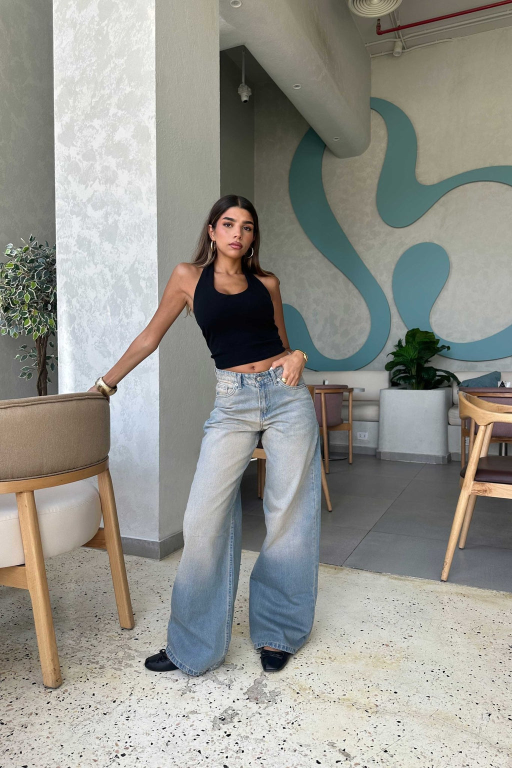 Baggy – Mid Rise Light Vintage Blue Jeans Baggy CIZARO - Cizaro Jeans