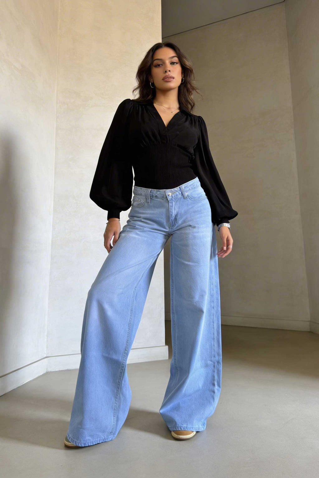 Super Baggy – Low-Waist Bright Blue Jeans Super Baggy CIZARO - Cizaro Jeans
