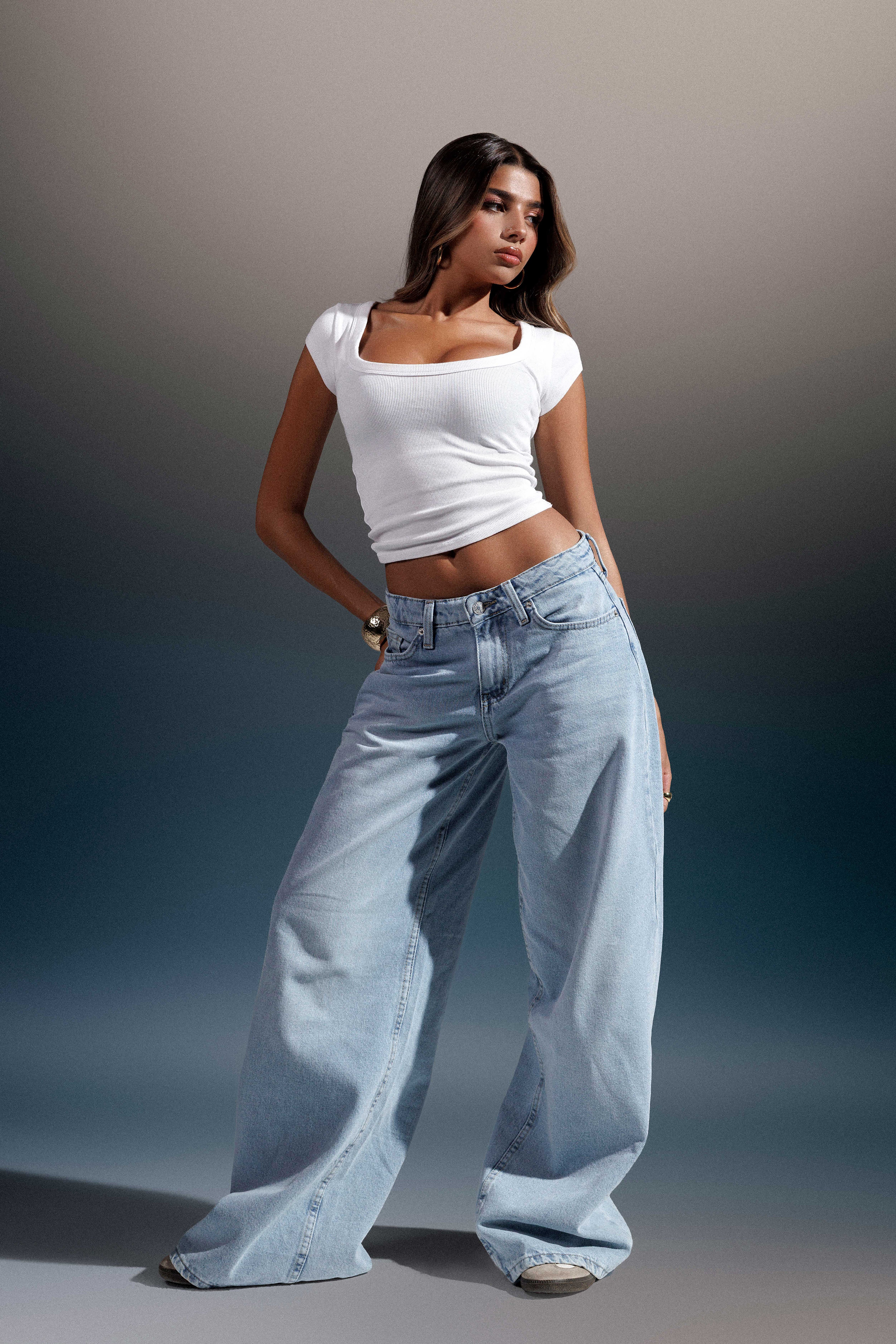 Super Baggy – Low-Waist Light Blue Jeans Super Baggy CIZARO - Cizaro Jeans