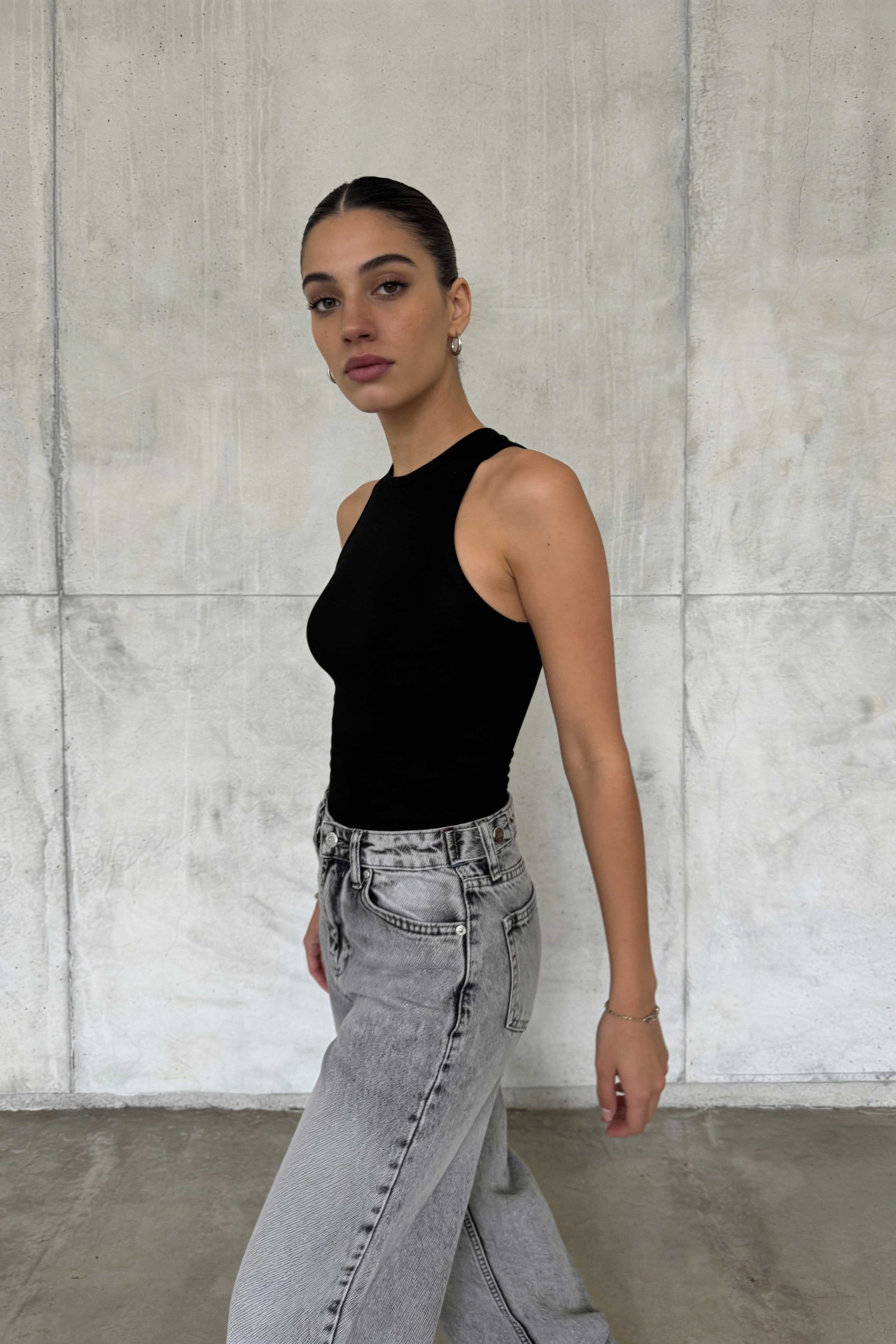 Baggy – High Waist Flex Waist Light Acid Grey Jeans Baggy CIZARO - Cizaro Jeans