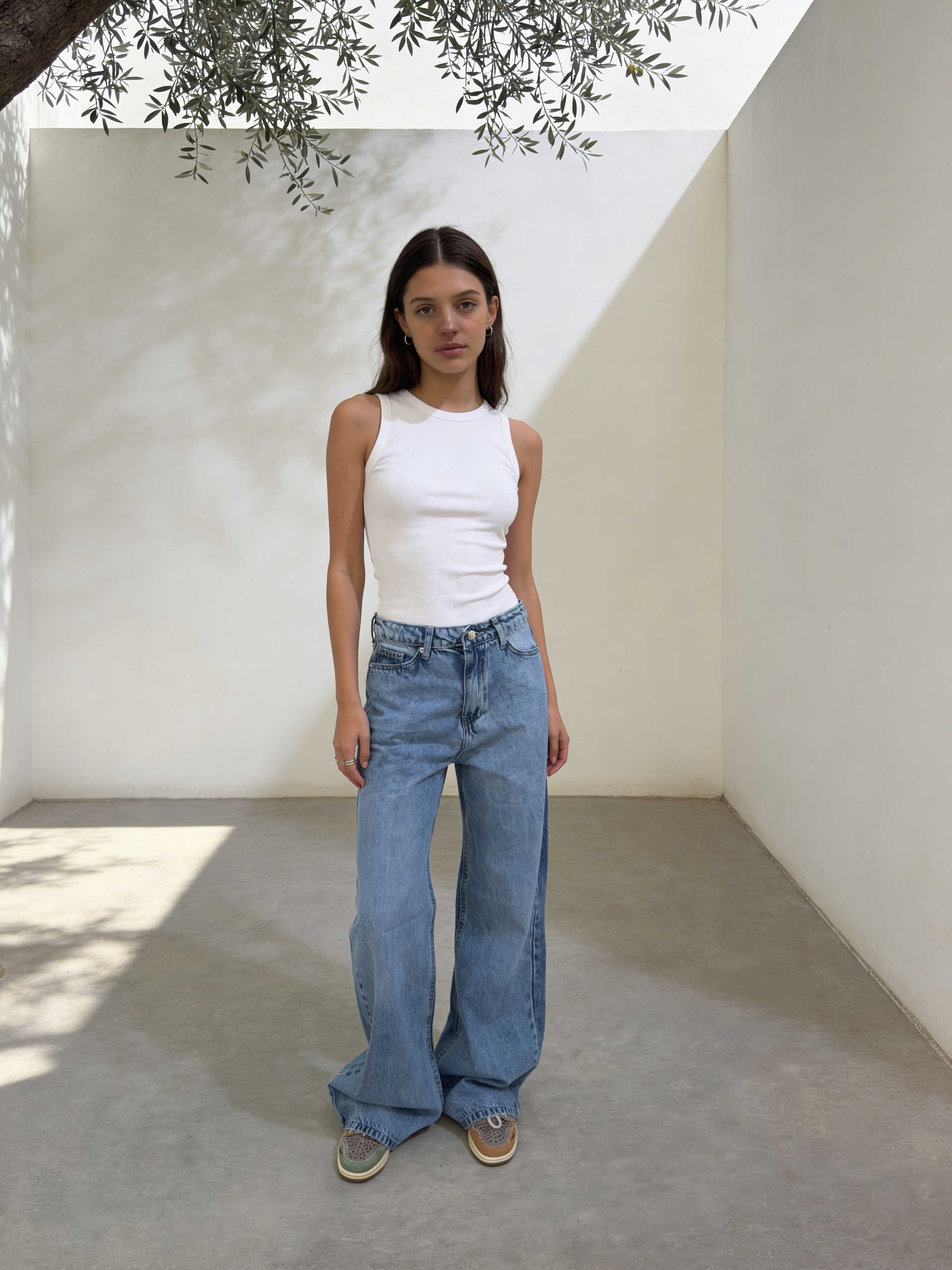 Baggy - High-Waist Marine Wash Blue Jeans Baggy CIZARO - Cizaro Jeans