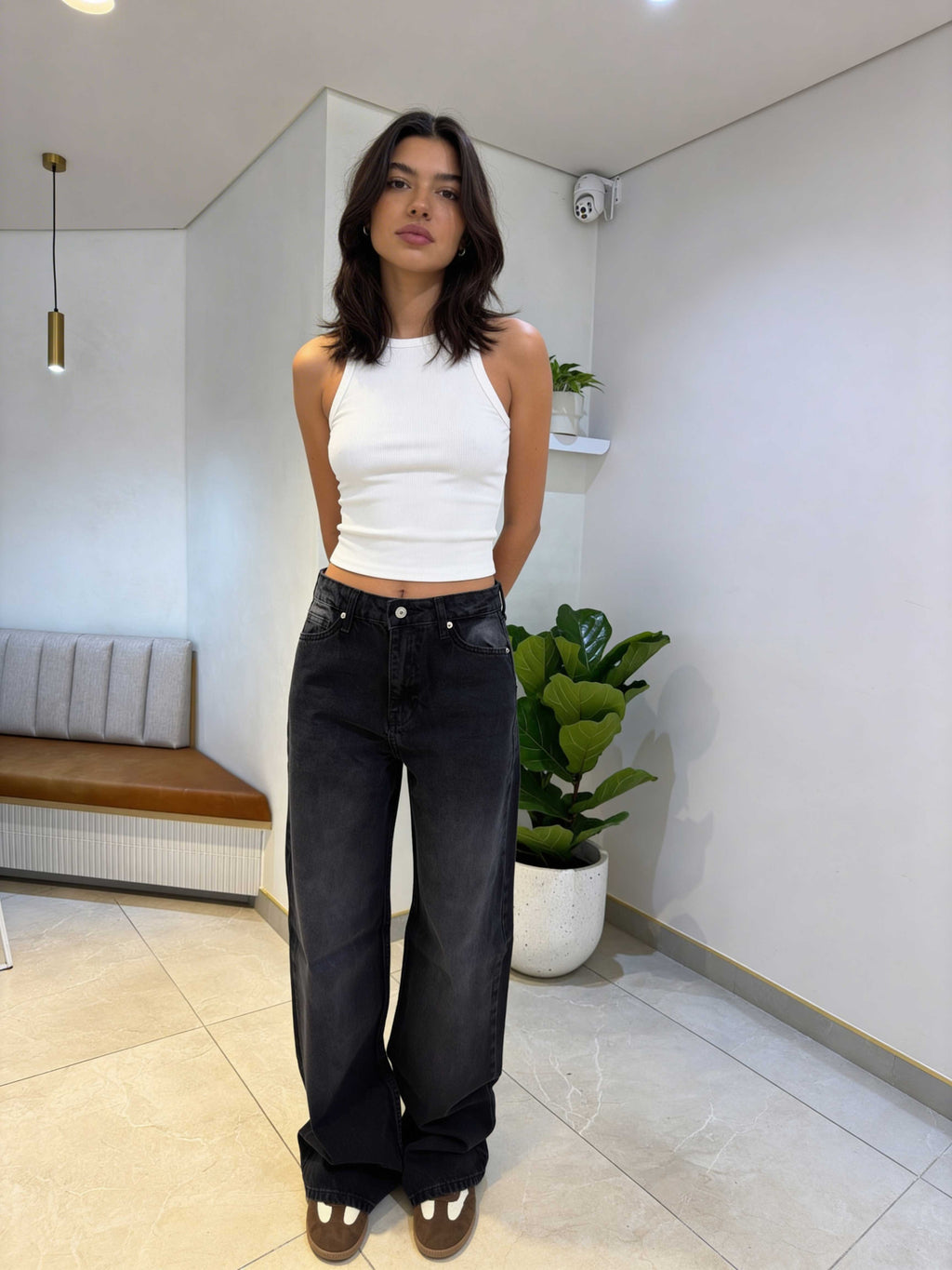 Baggy – High-Waist Washed Coal Black Jeans Baggy CIZARO - Cizaro Jeans