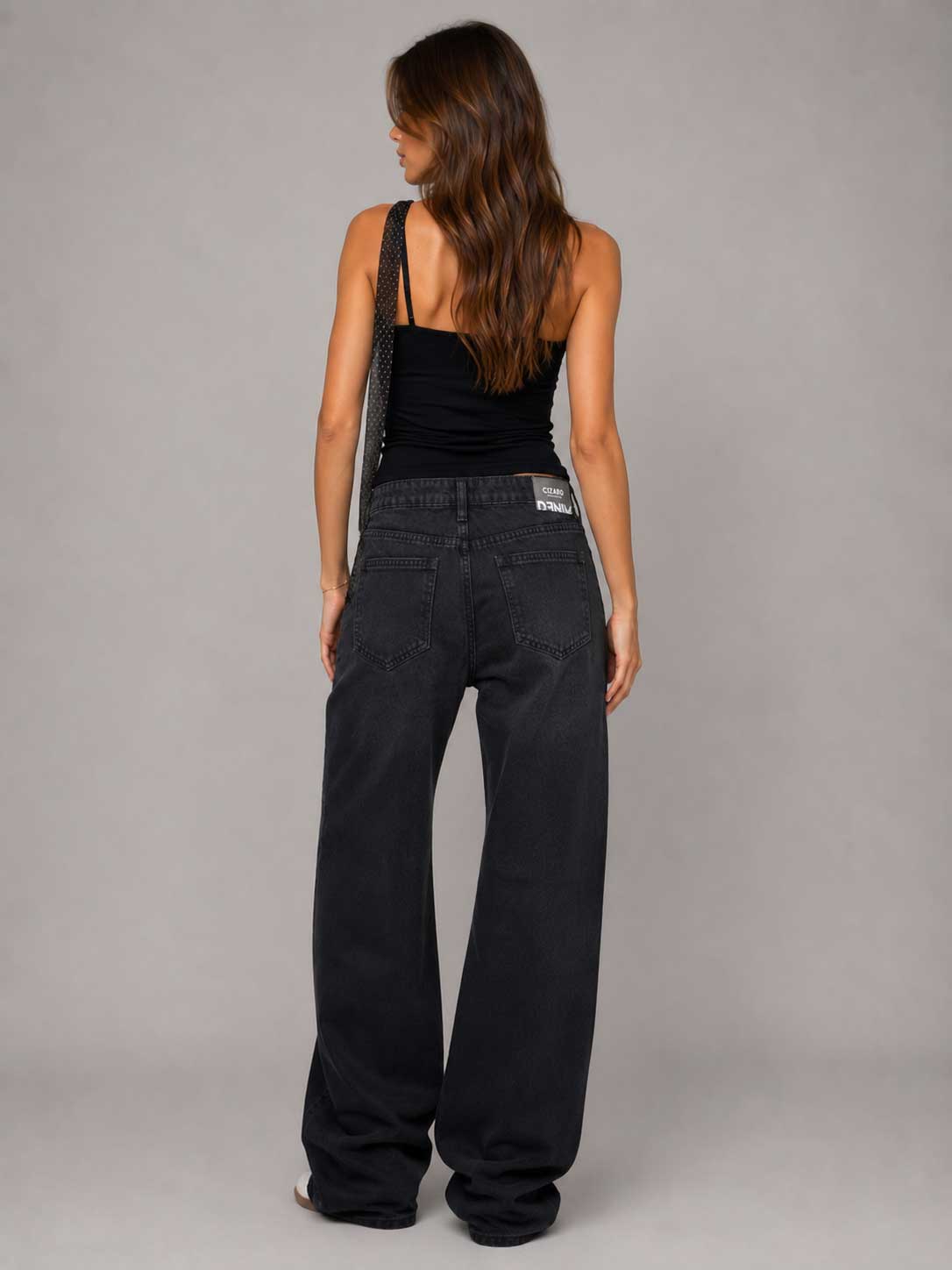 Crossover Baggy – Mid Rise Washed Black Jeans