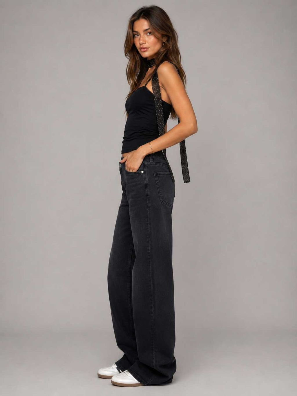 Crossover Baggy – Mid Rise Washed Black Jeans