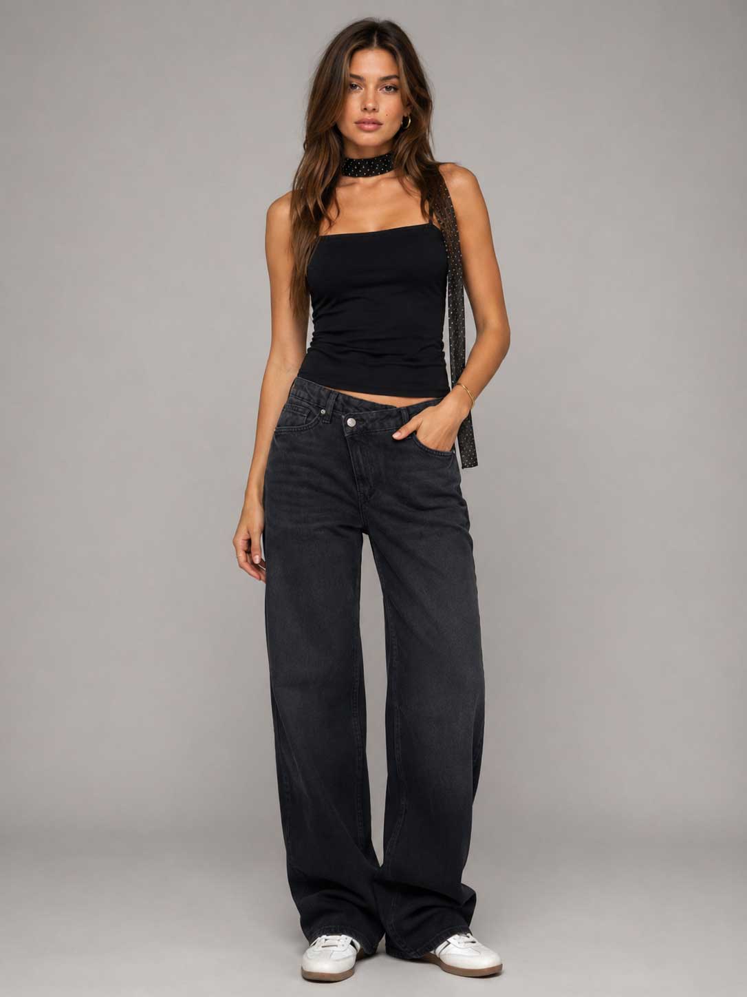 Crossover Baggy – Mid Rise Washed Black Jeans