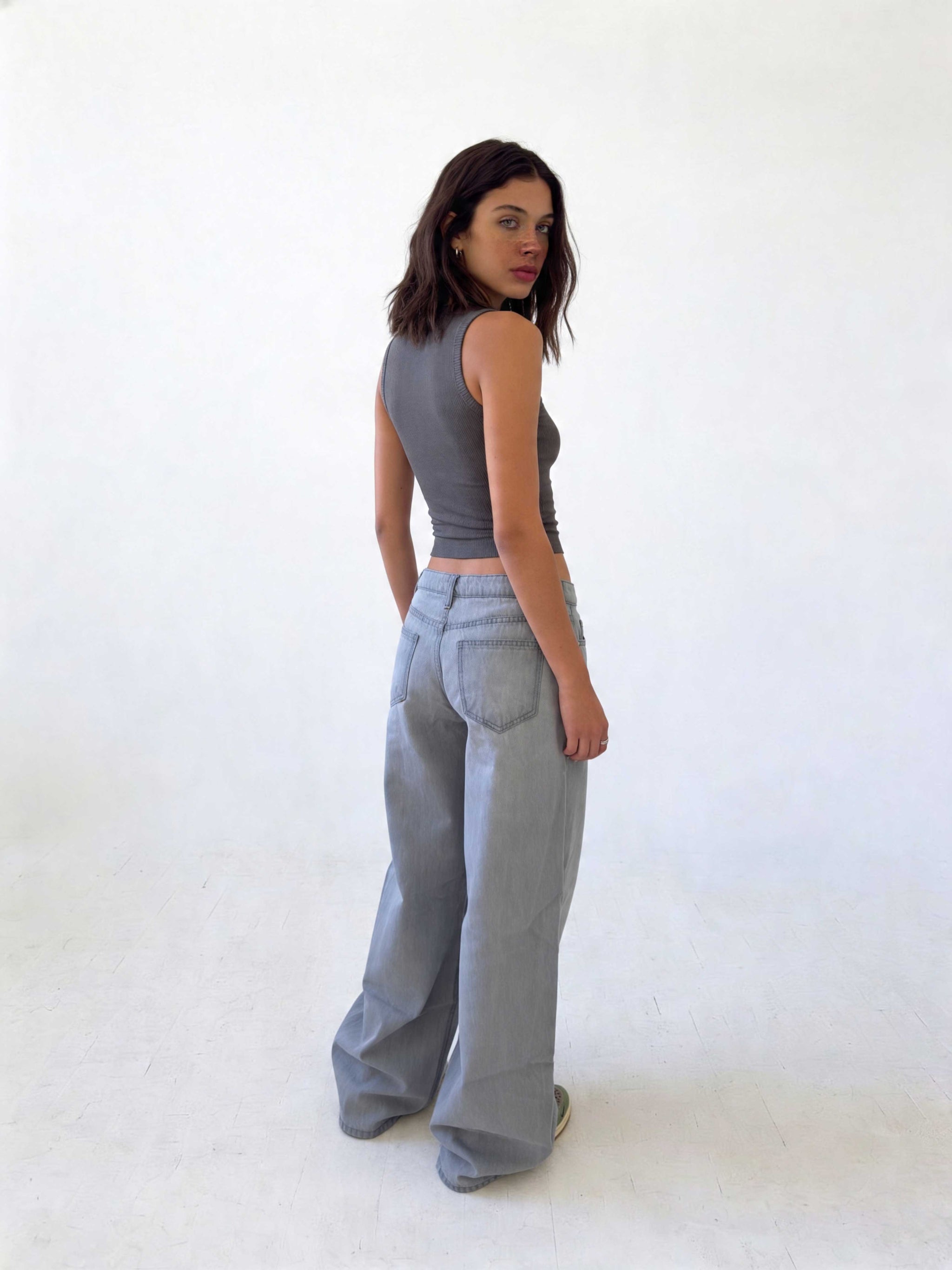 Baggy – Low-Waist Pale Grey Wash Jeans Baggy CIZARO - Cizaro Jeans
