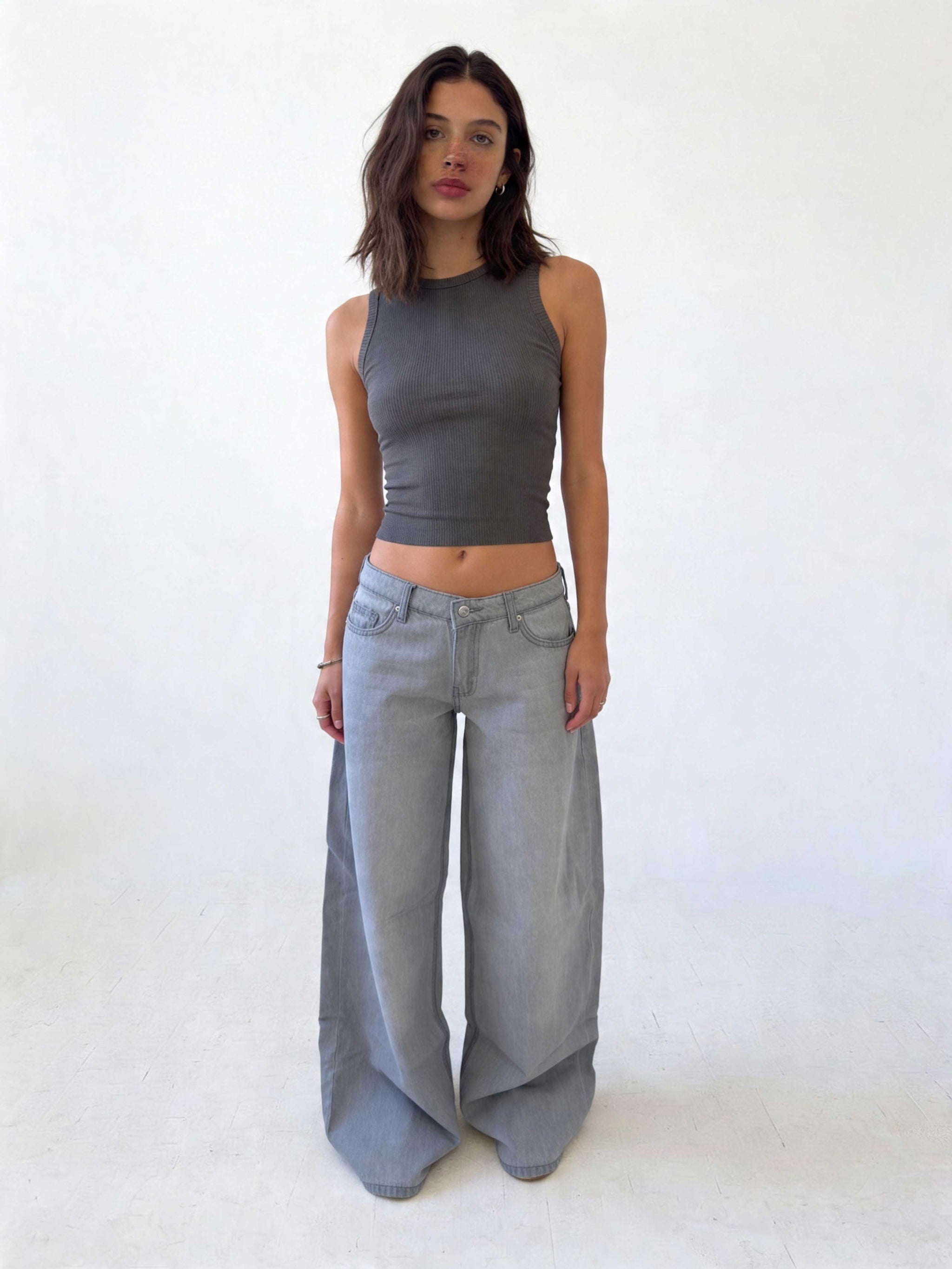 Baggy – Low-Waist Pale Grey Wash Jeans Baggy CIZARO - Cizaro Jeans