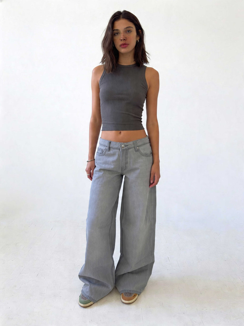 Baggy – Low-Waist Pale Grey Wash Jeans Baggy CIZARO - Cizaro Jeans