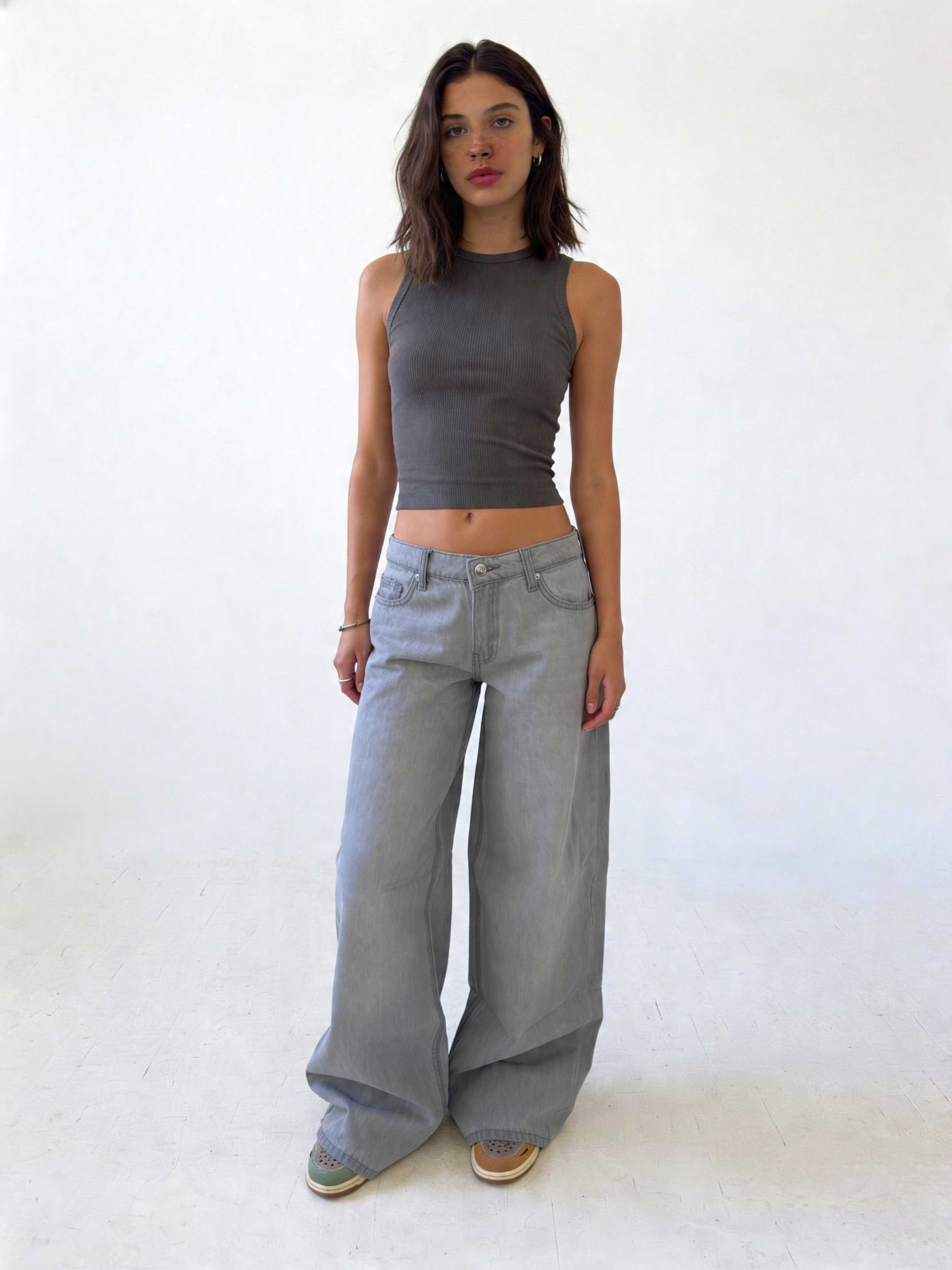 Baggy – Low-Waist Pale Grey Wash Jeans Baggy CIZARO - Cizaro Jeans