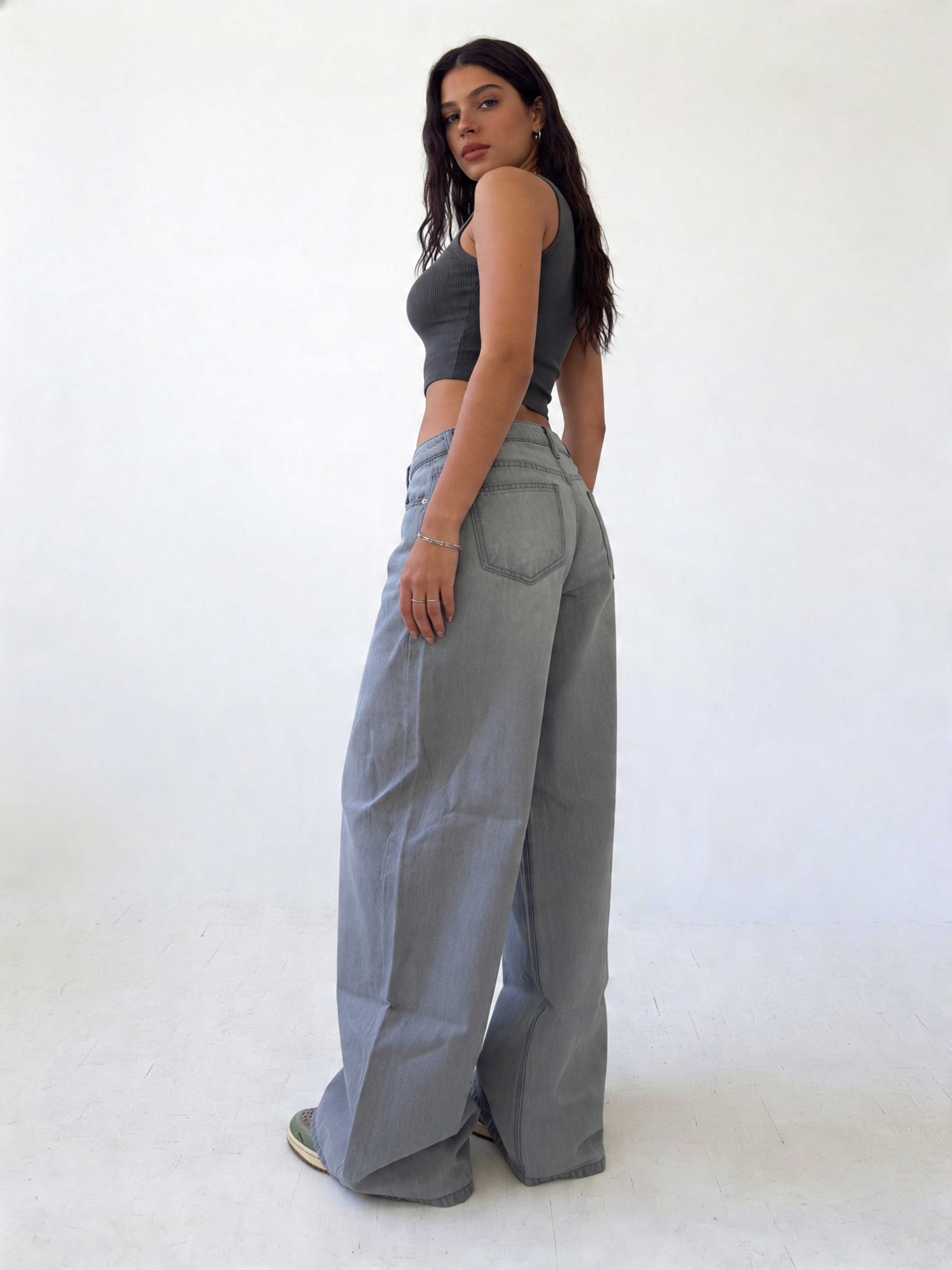Baggy – Low-Waist Pale Grey Wash Jeans Baggy CIZARO - Cizaro Jeans