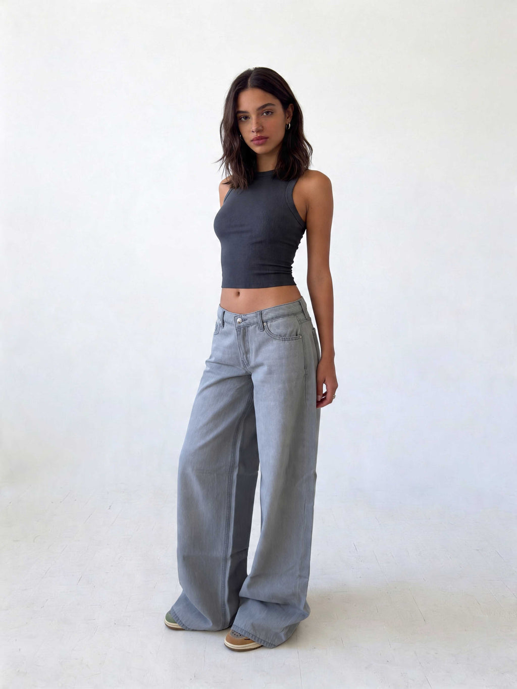 Baggy – Low-Waist Pale Grey Wash Jeans Baggy CIZARO - Cizaro Jeans