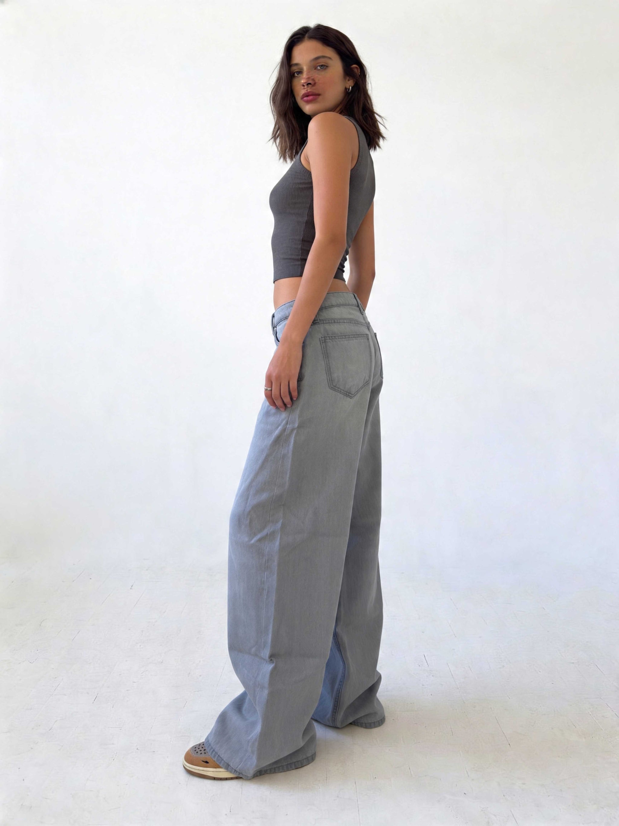 Baggy – Low-Waist Pale Grey Wash Jeans Baggy CIZARO - Cizaro Jeans