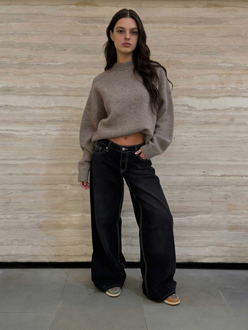 Baggy – Low-Waist Charcoal Black Jeans Baggy CIZARO - Cizaro Jeans