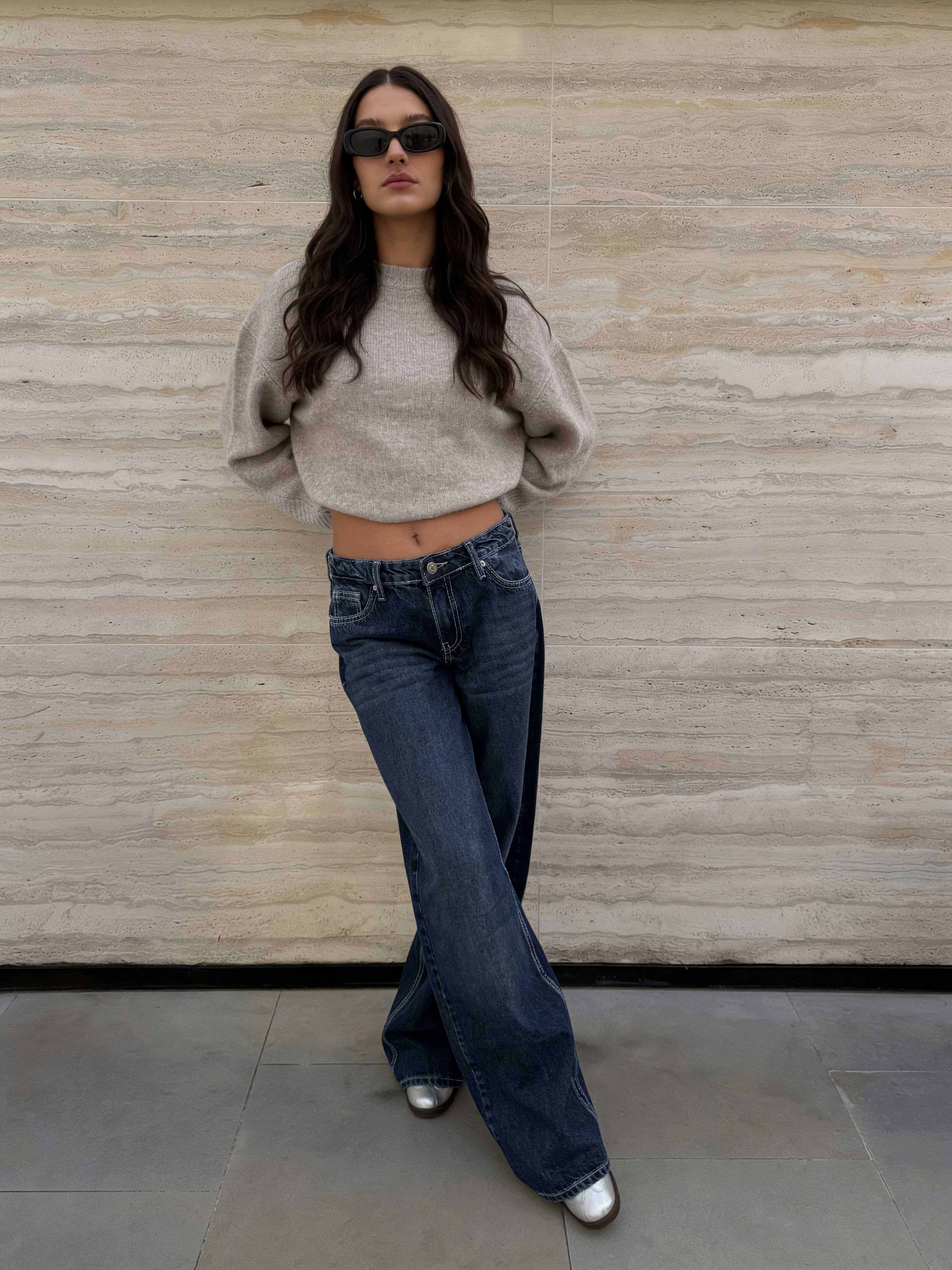 Baggy – Low-Waist Deep Ocean Blue Jeans Baggy CIZARO - Cizaro Jeans