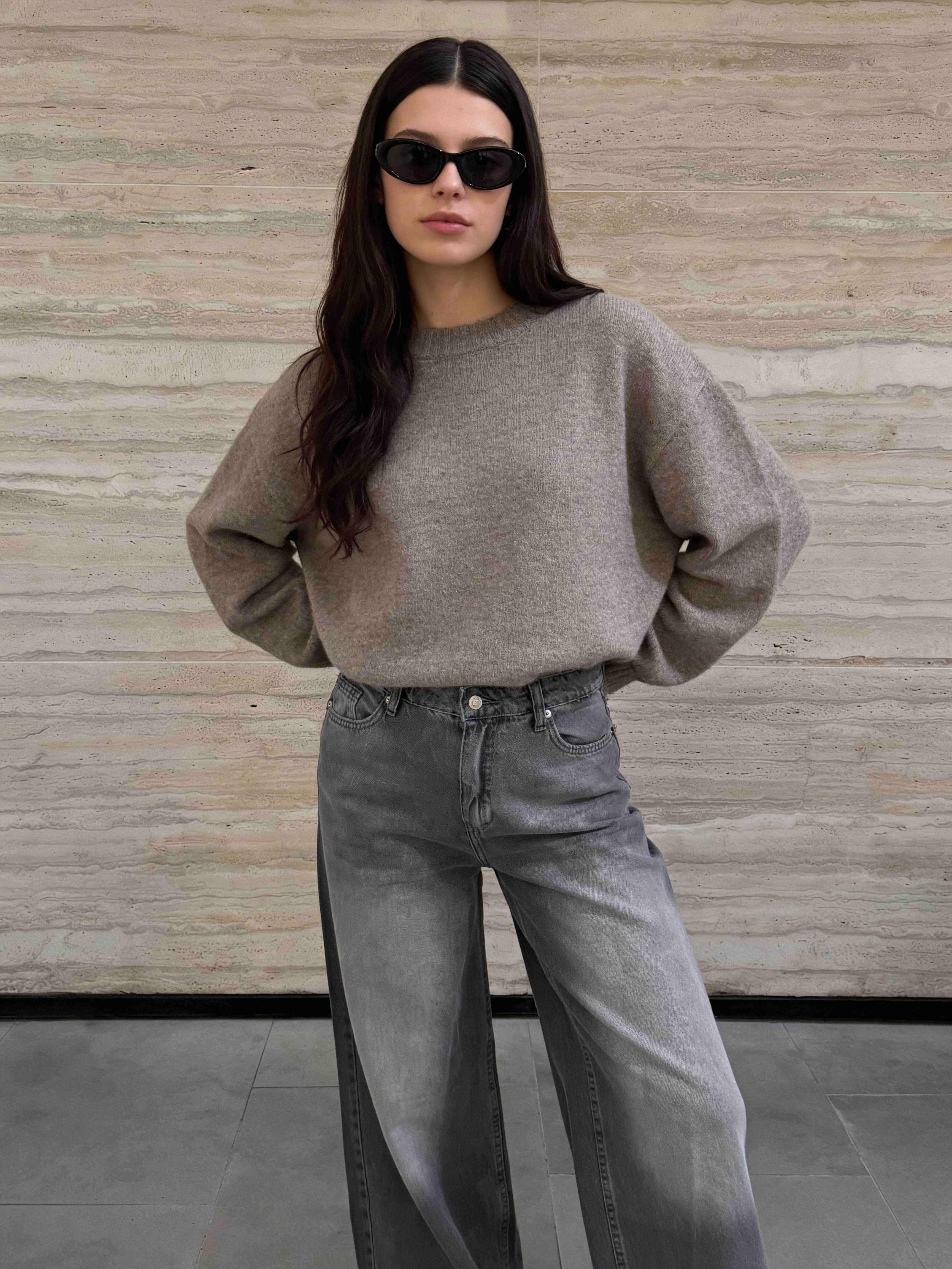 Super Baggy High waist faded washed Black jeans