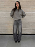 Super Baggy High waist faded washed Black jeans Baggy CIZARO - Cizaro Jeans