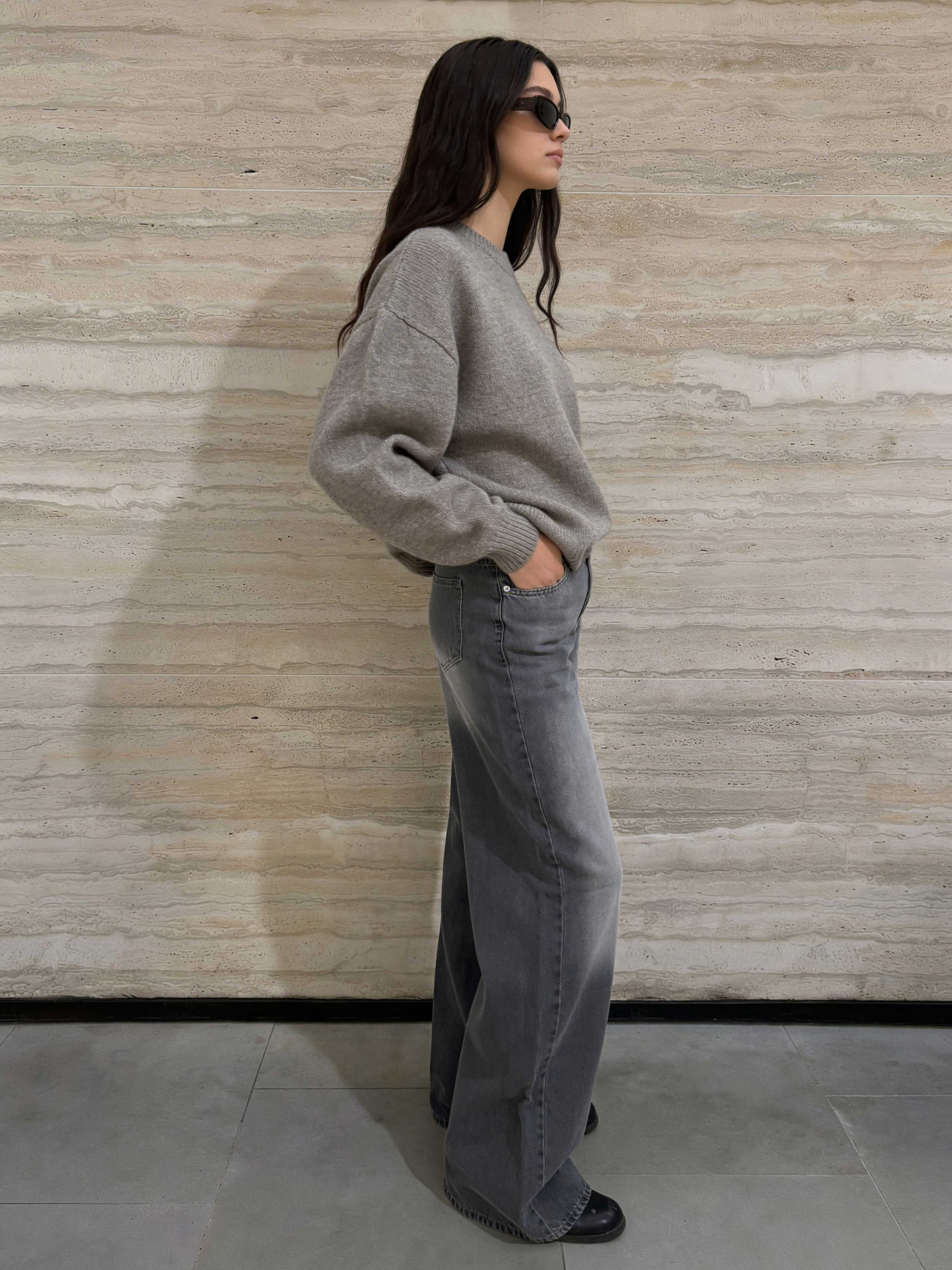 Super Baggy High waist faded washed Black jeans