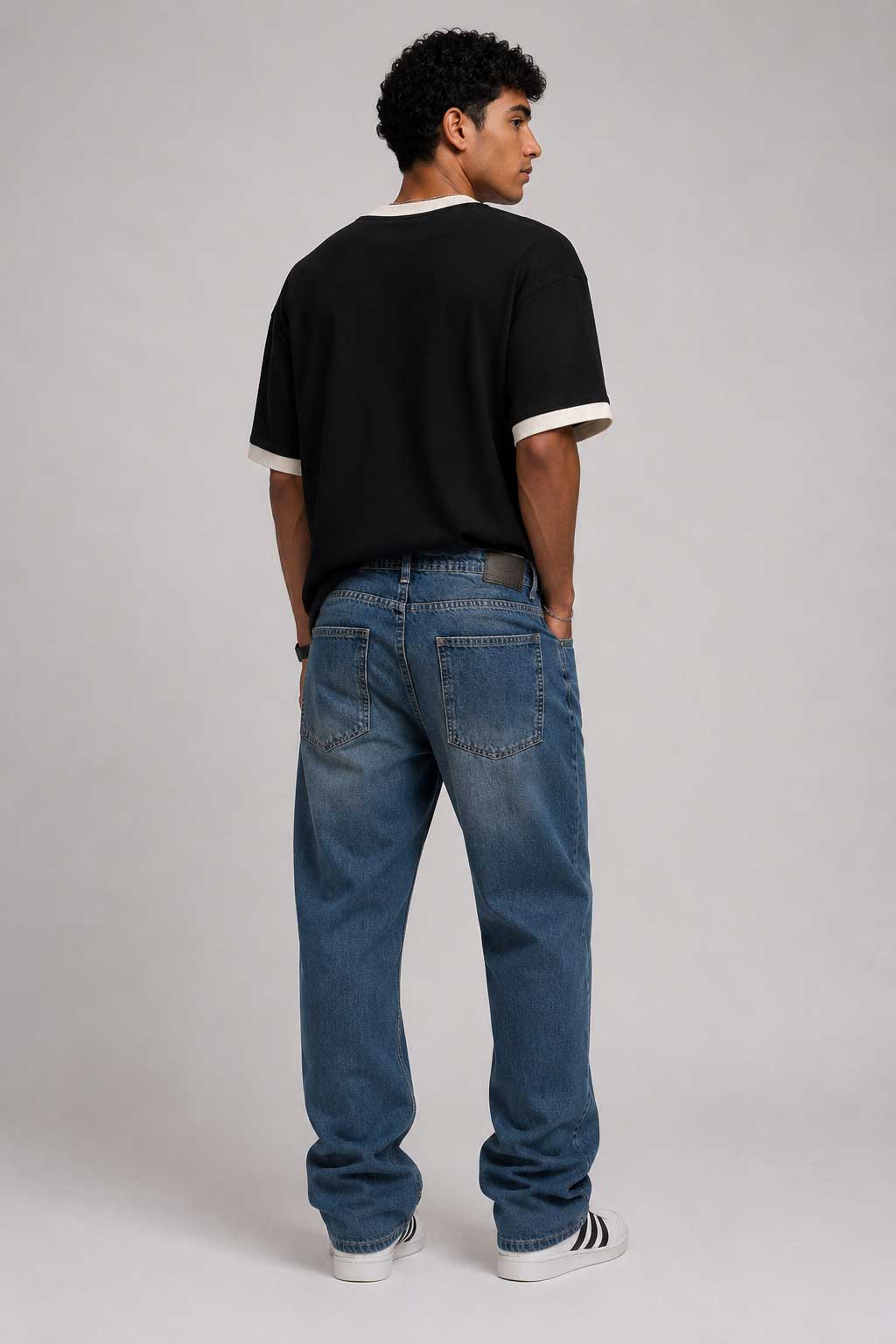 Baggy – Mid Waist Dusty Horizon Blue Jeans Baggy CIZARO - Cizaro Jeans