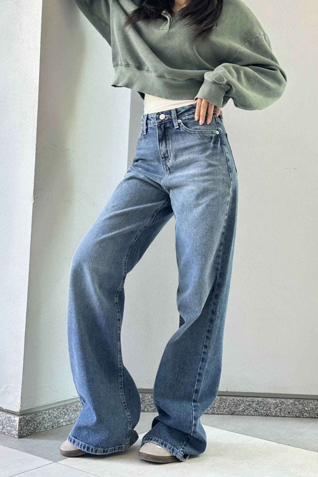Baggy - Medium Blue Wash Jeans. Baggy CIZARO - Cizaro Jeans