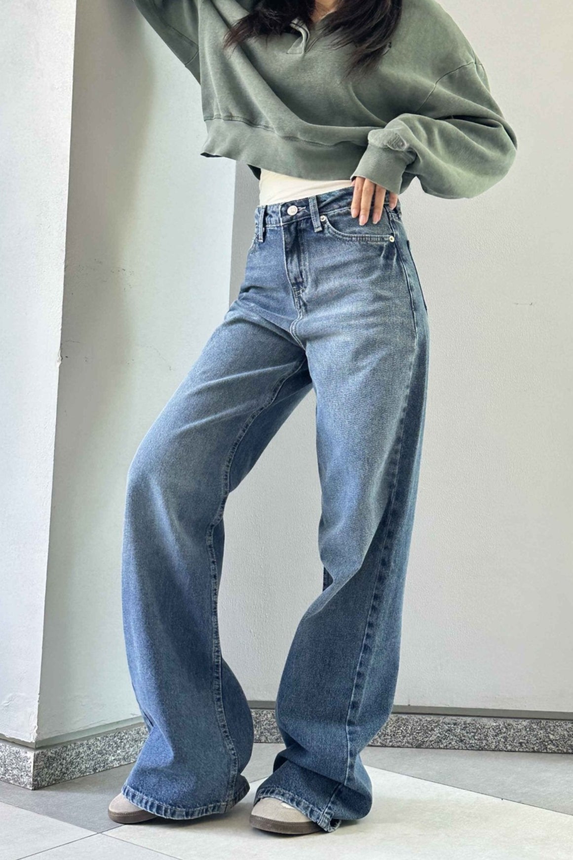 Baggy - Medium Blue Wash Jeans. Baggy CIZARO - Cizaro Jeans