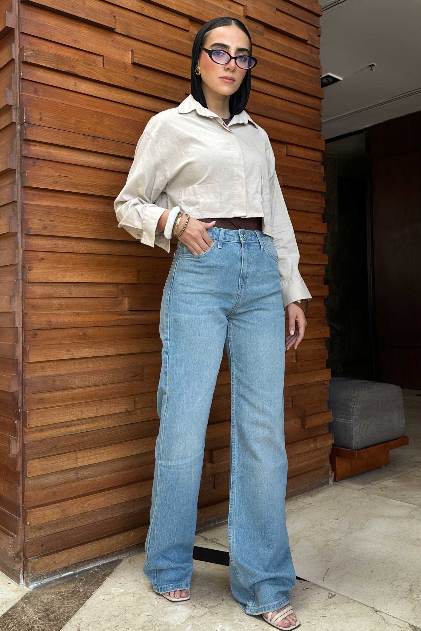 Ultra Comfort Baggy - High-Waist Light Med Vintage Blue Jeans Baggy CIZARO - Cizaro Jeans