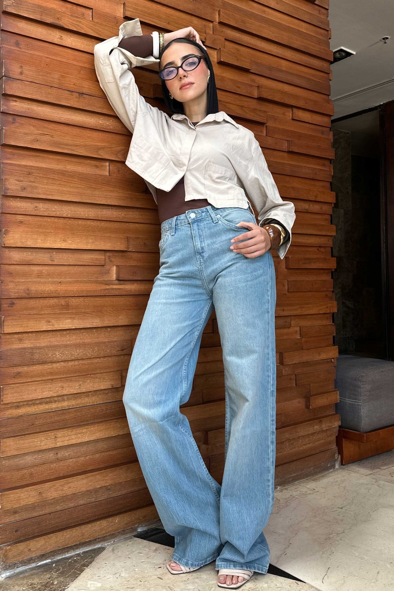 Ultra Comfort Baggy - High-Waist Light Med Vintage Blue Jeans Baggy CIZARO - Cizaro Jeans
