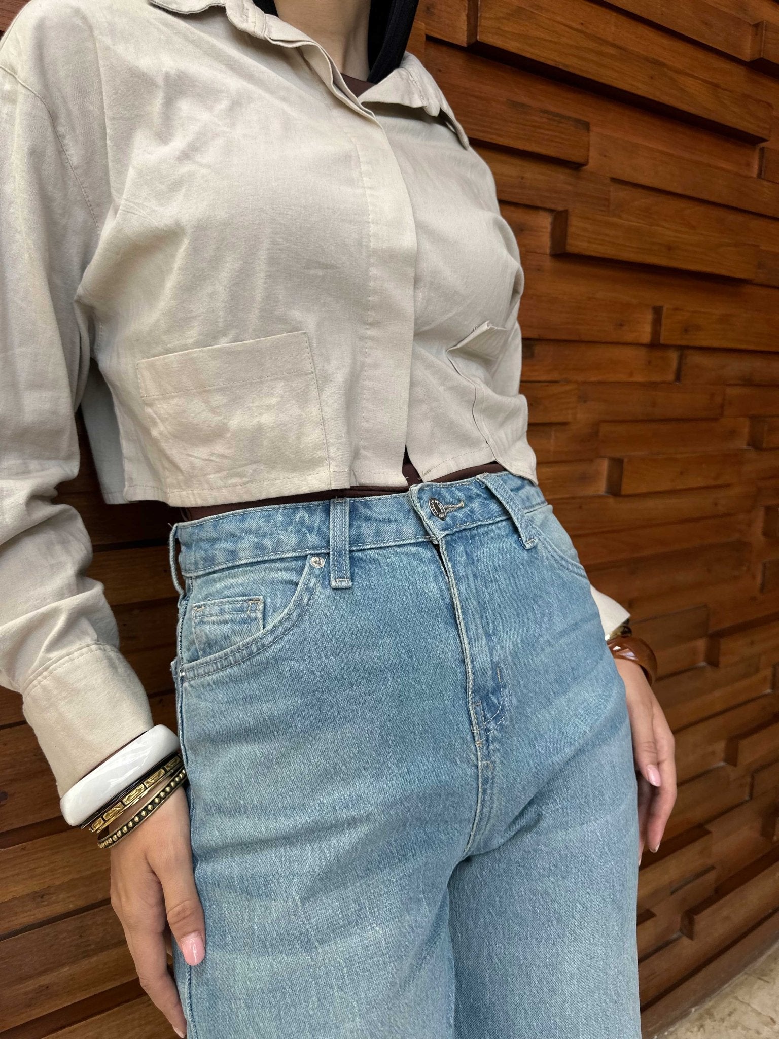 Ultra Comfort Baggy - High-Waist Light Med Vintage Blue Jeans Baggy CIZARO - Cizaro Jeans