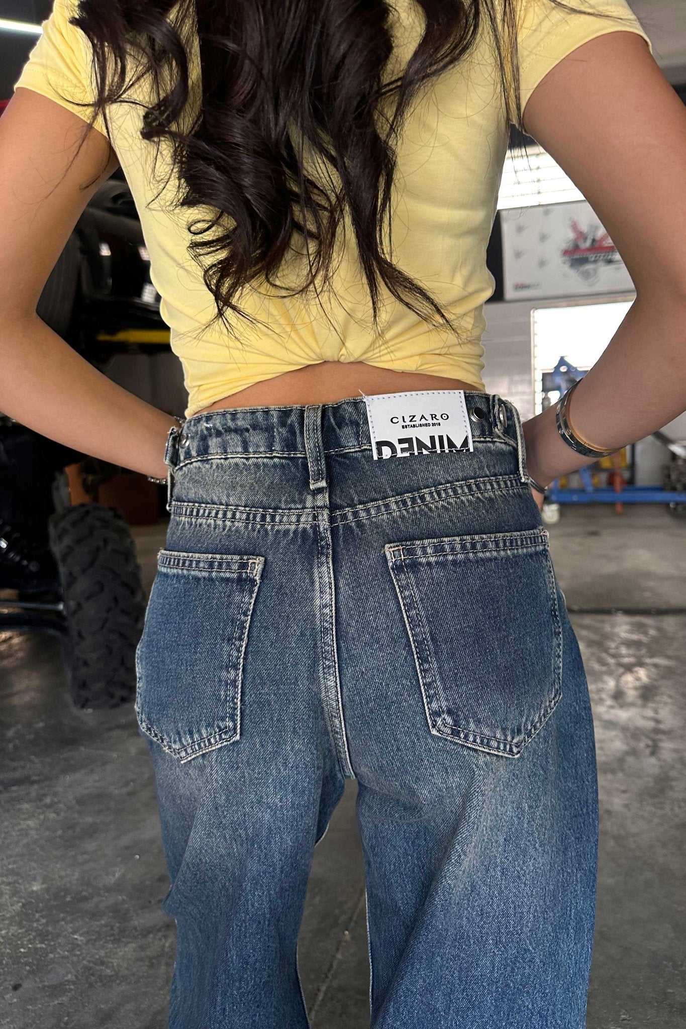 Flex Waist Baggy - High-Waist Vintage Blue Jeans Baggy CIZARO - Cizaro Jeans