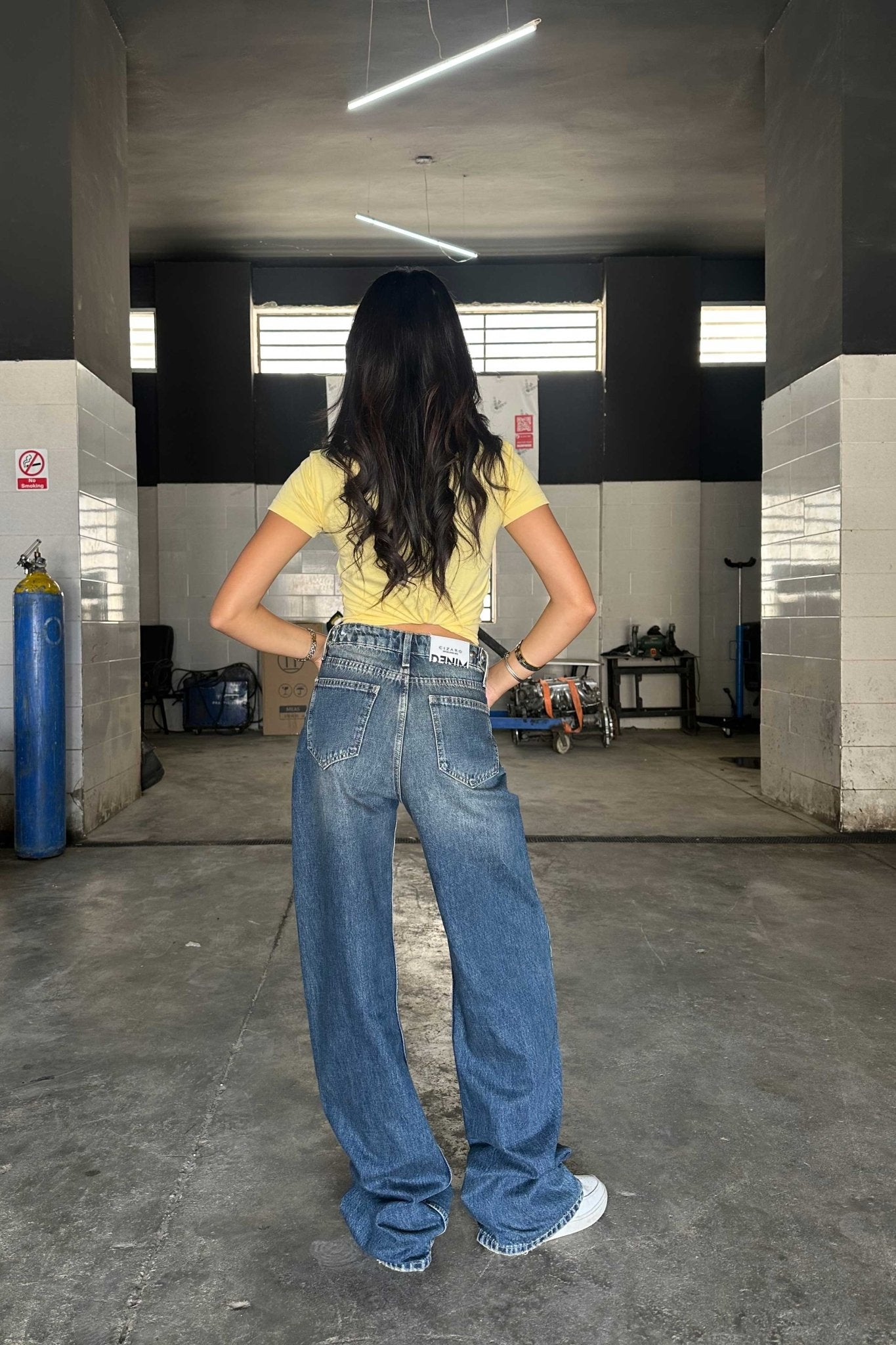 Flex Waist Baggy - High-Waist Vintage Blue Jeans Baggy CIZARO - Cizaro Jeans