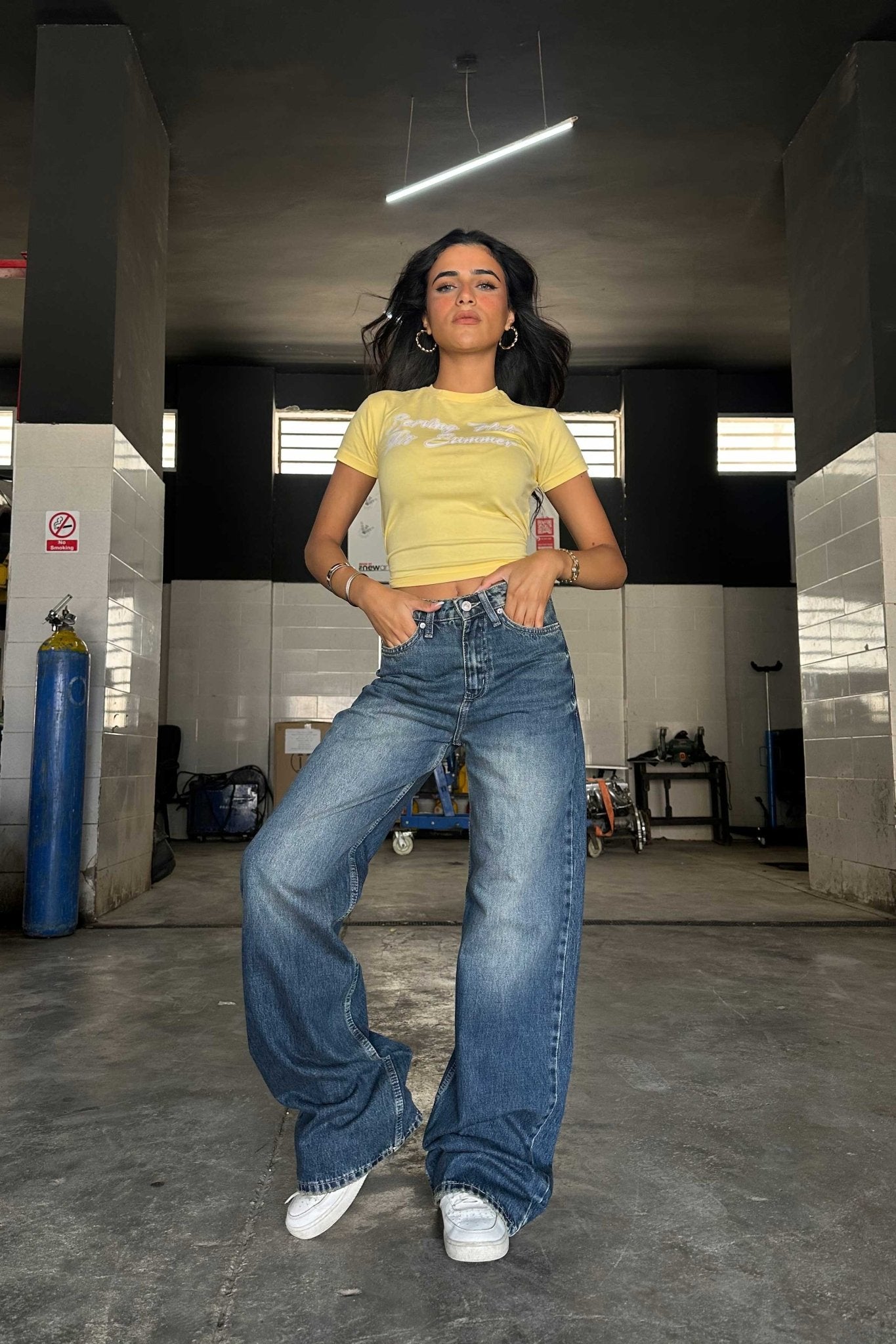 Flex Waist Baggy - High-Waist Vintage Blue Jeans Baggy CIZARO - Cizaro Jeans