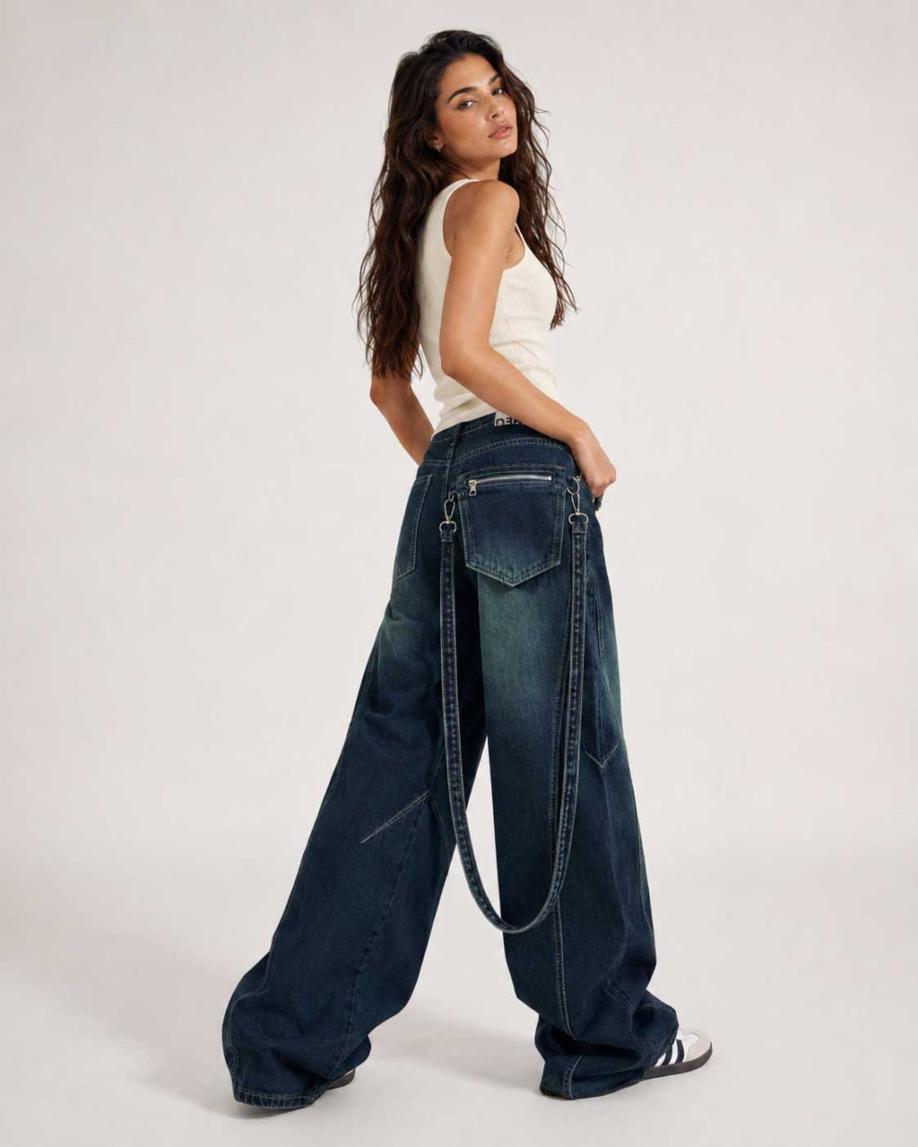 Pocket Baggy Low-Waist Deep Vintage Green Jeans Baggy CIZARO - Cizaro Jeans