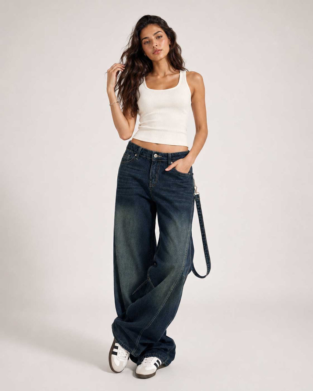 Pocket Baggy Low-Waist Deep Vintage Green Jeans Baggy CIZARO - Cizaro Jeans