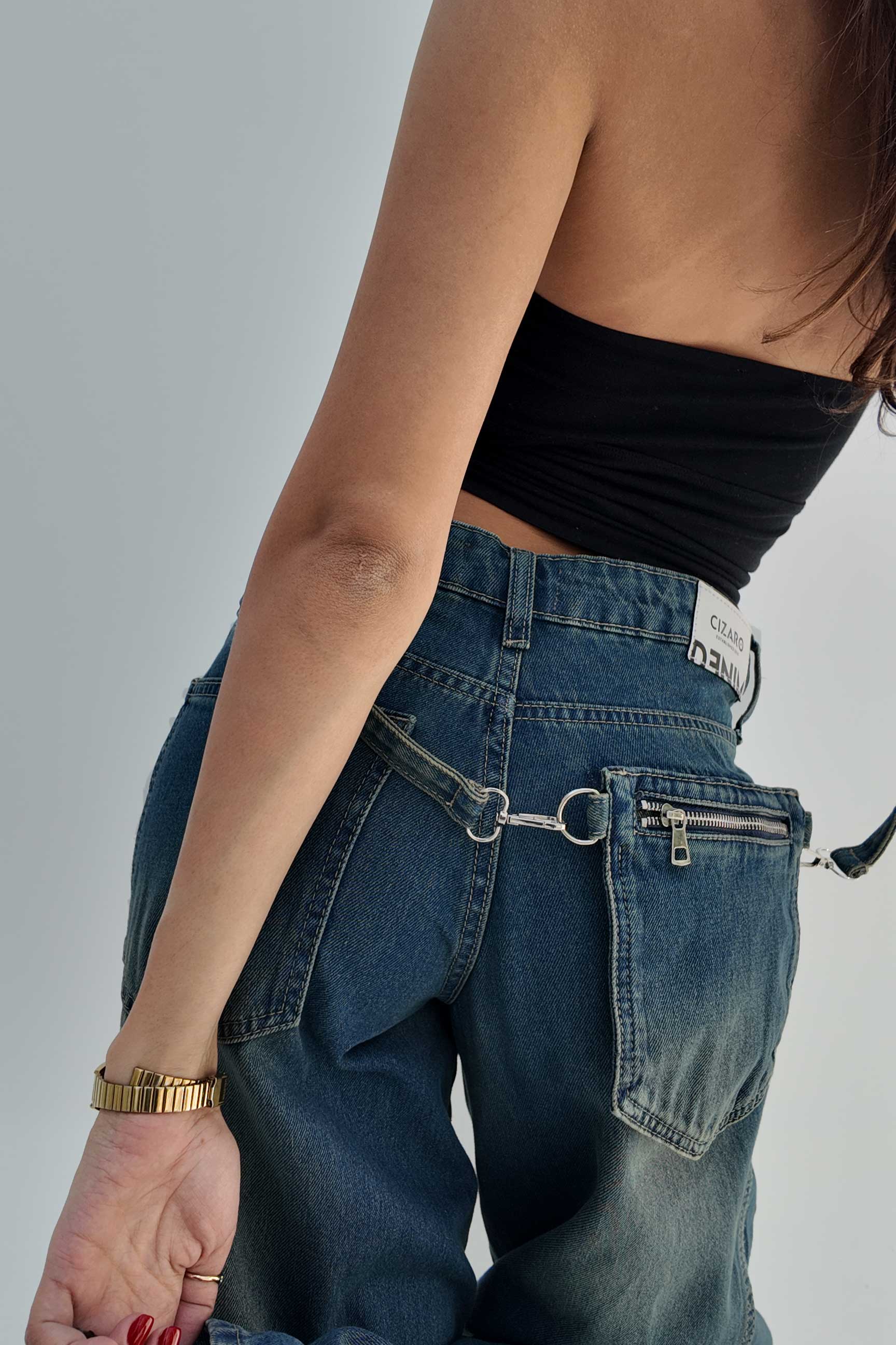 Baggy – Low-Waist Vintage Blue Jeans Baggy CIZARO - Cizaro Jeans