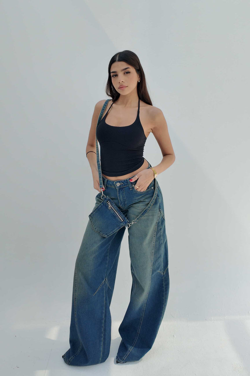 Baggy – Low-Waist Vintage Blue Jeans Baggy CIZARO - Cizaro Jeans