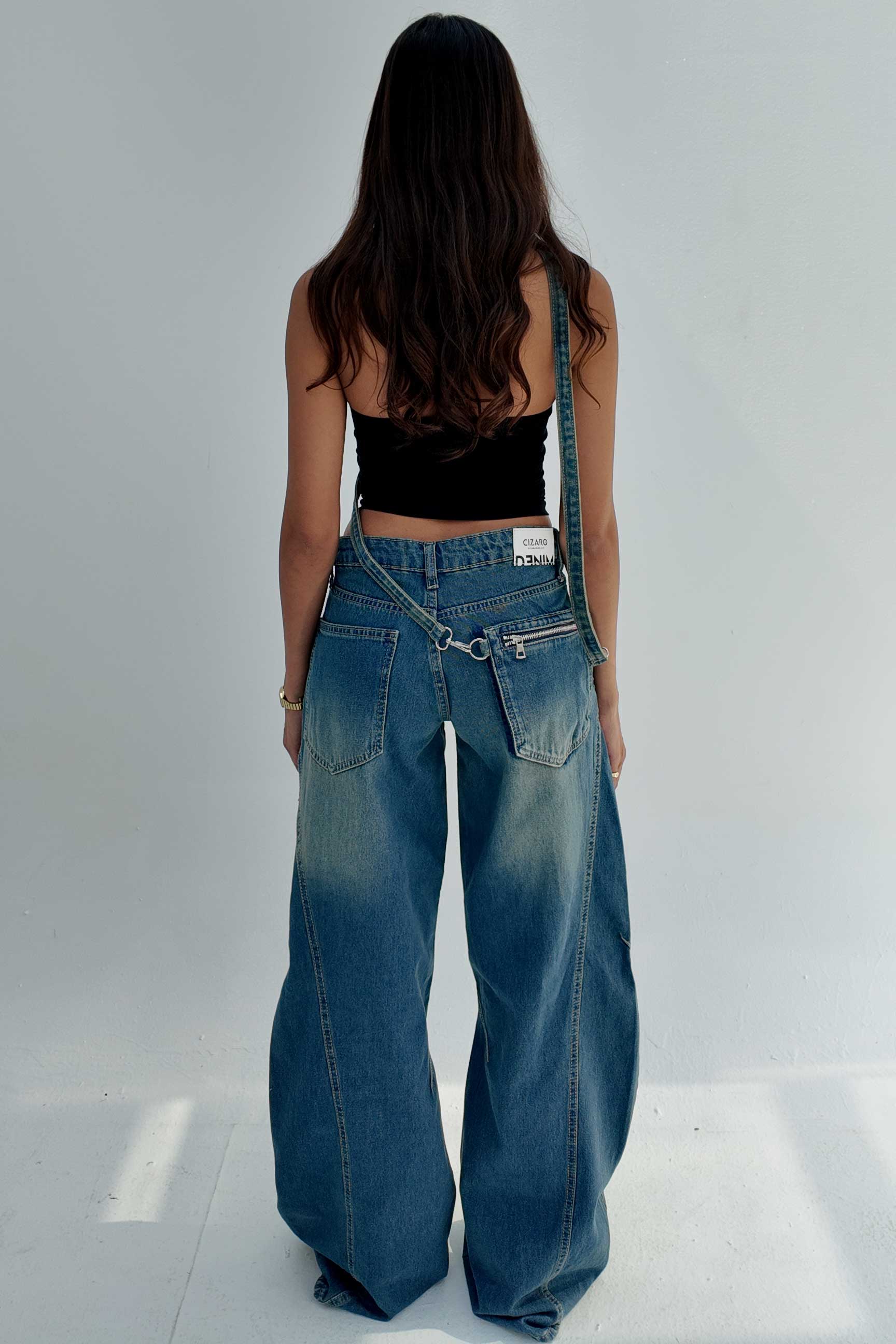 Baggy – Low-Waist Vintage Blue Jeans Baggy CIZARO - Cizaro Jeans