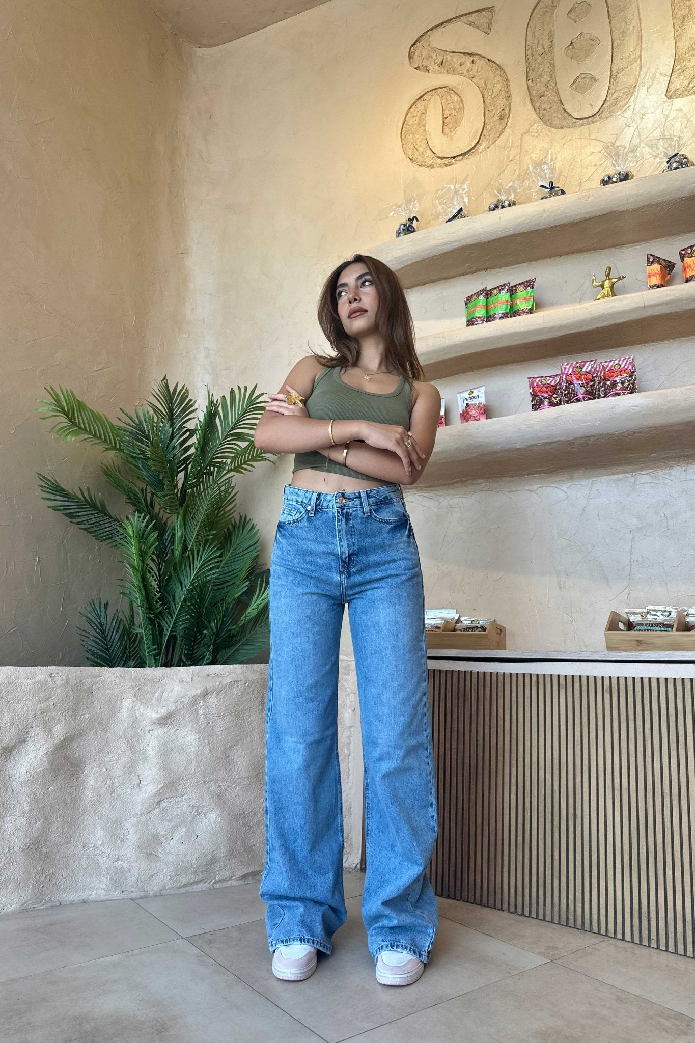 Baggy - High-Waist Chill Wave Blue Jeans baggy CIZARO - Cizaro Jeans
