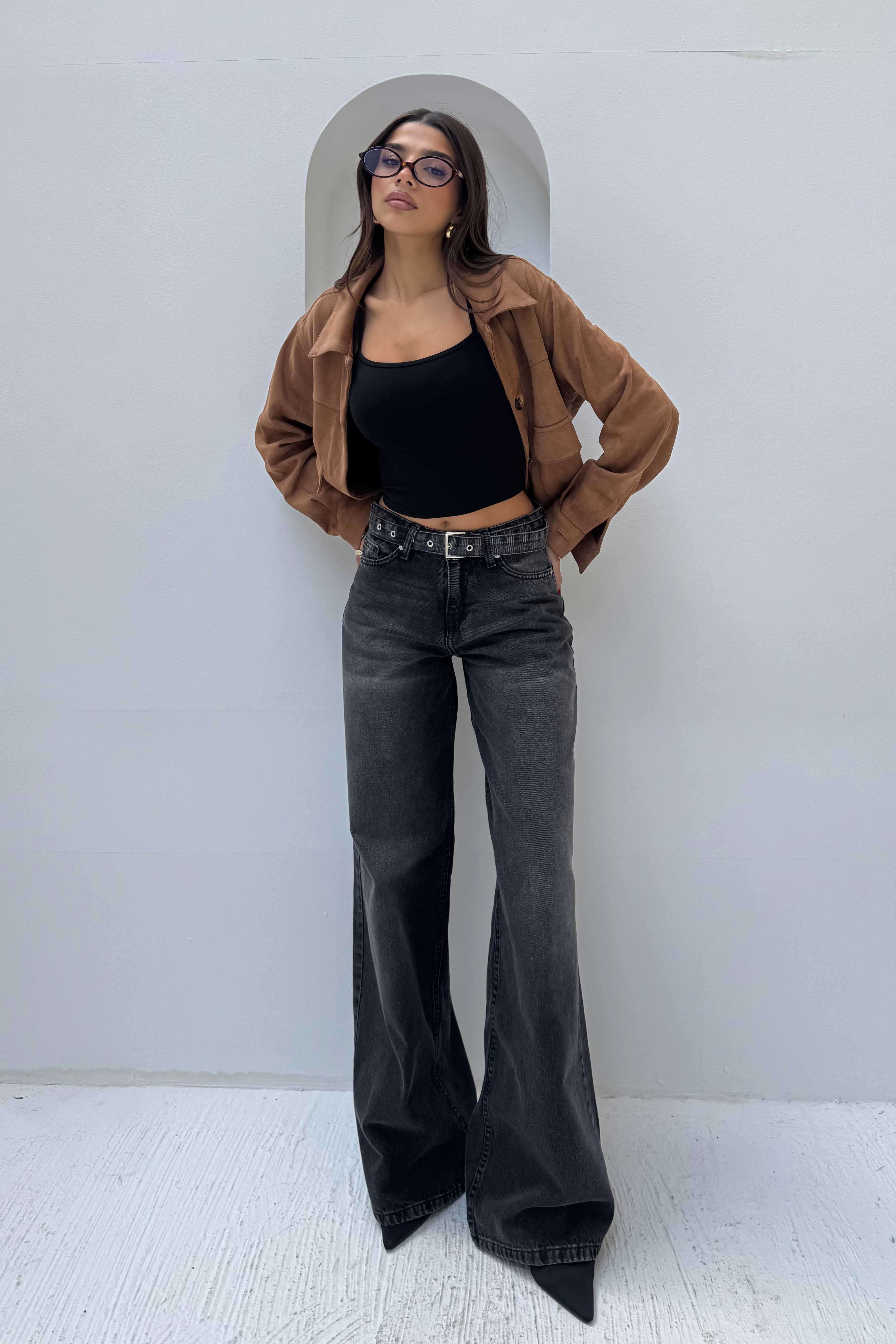 Super Baggy – Mid-Rise Washed Black Jeans Super Baggy CIZARO - Cizaro Jeans