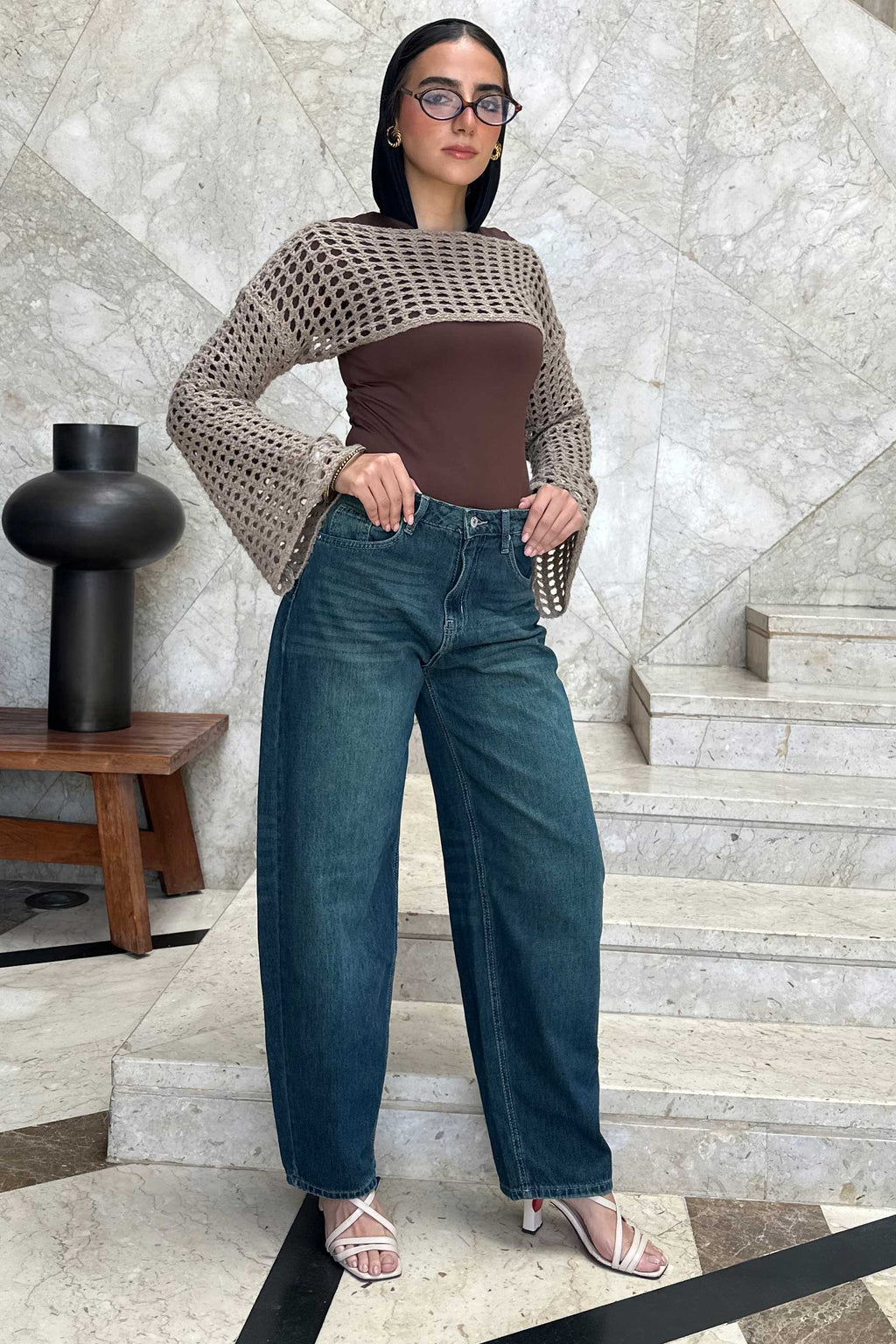 Skater - Flex Waist Deep Vintage Green Jeans Skater CIZARO - Cizaro Jeans
